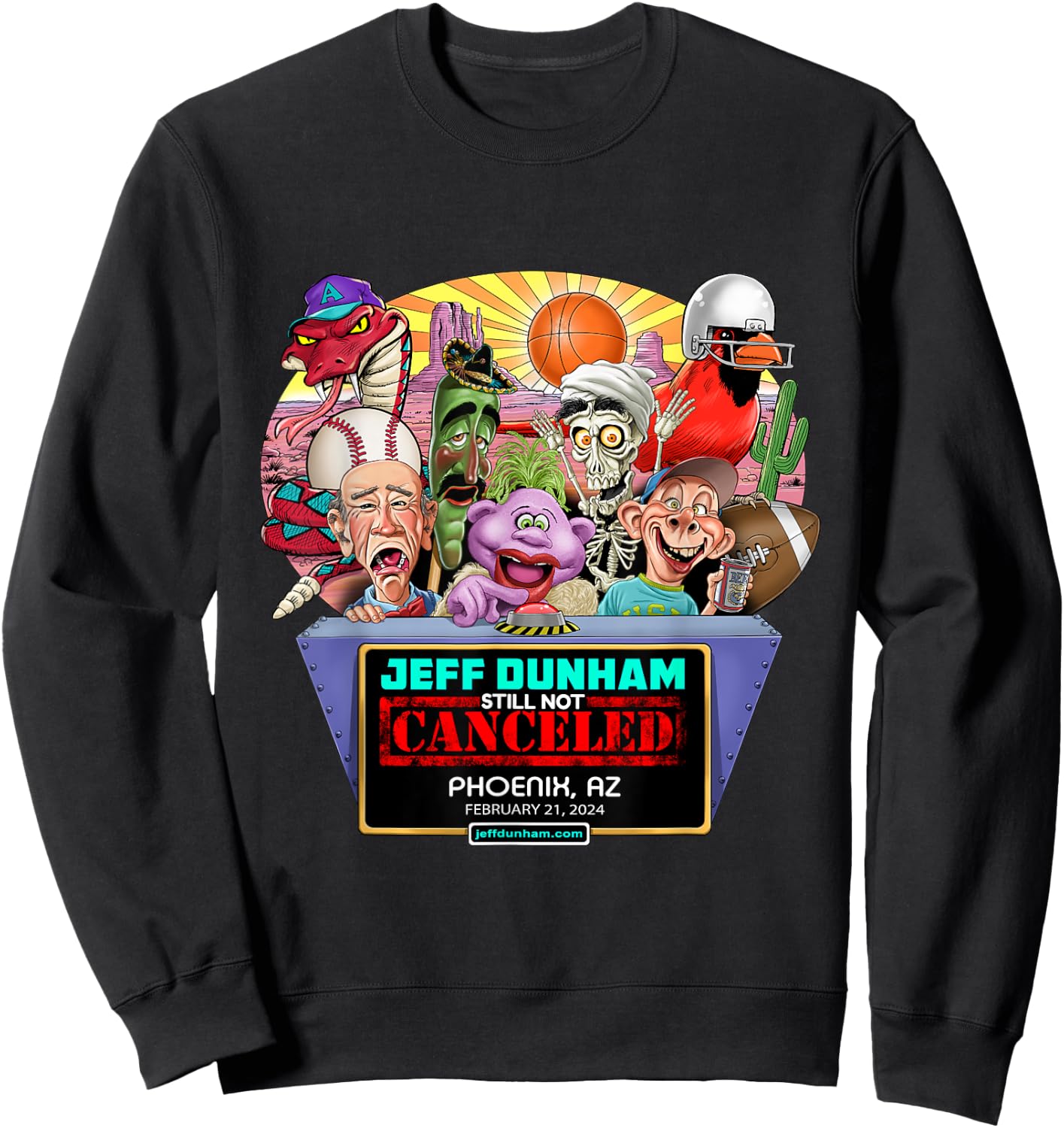 Jeff Dunham Phoenix, AZ (2024) Sweatshirt - Sweatshirt | Black