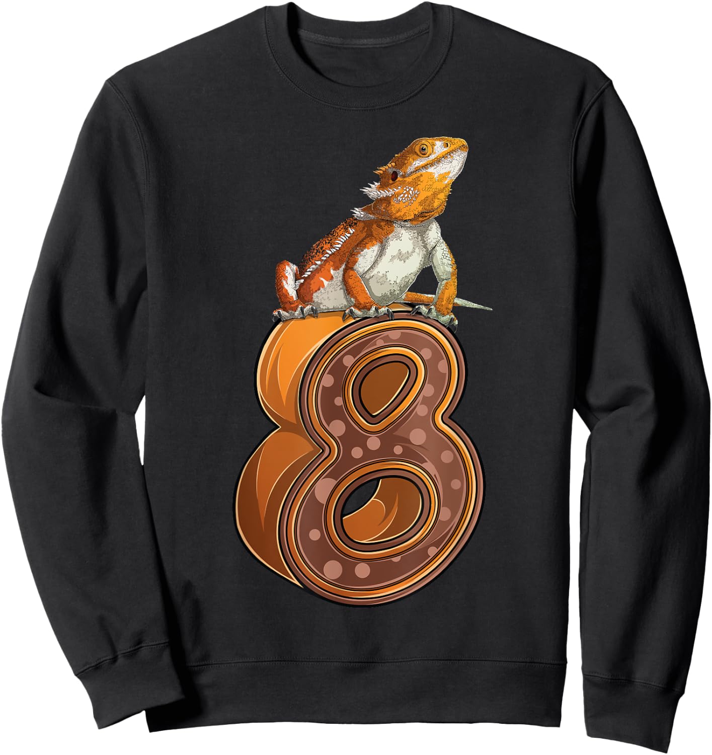 8 Year Old Bearded dragon Reptile 8th Birthday Party B-day Sweatshirt - Sweatshirt | Black