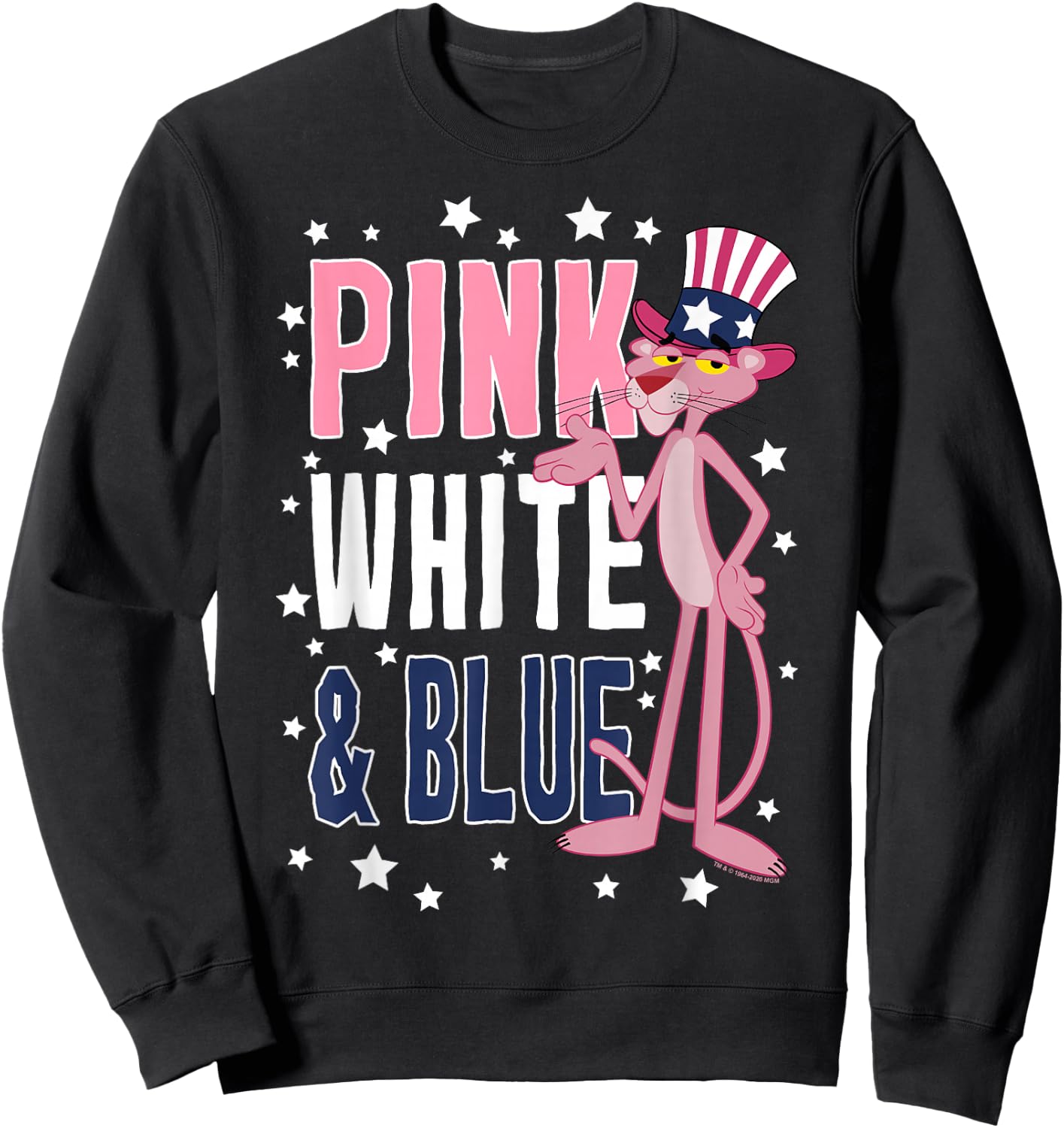 The Pink Panther Pink White & Blue Sweatshirt - Sweatshirt | Black