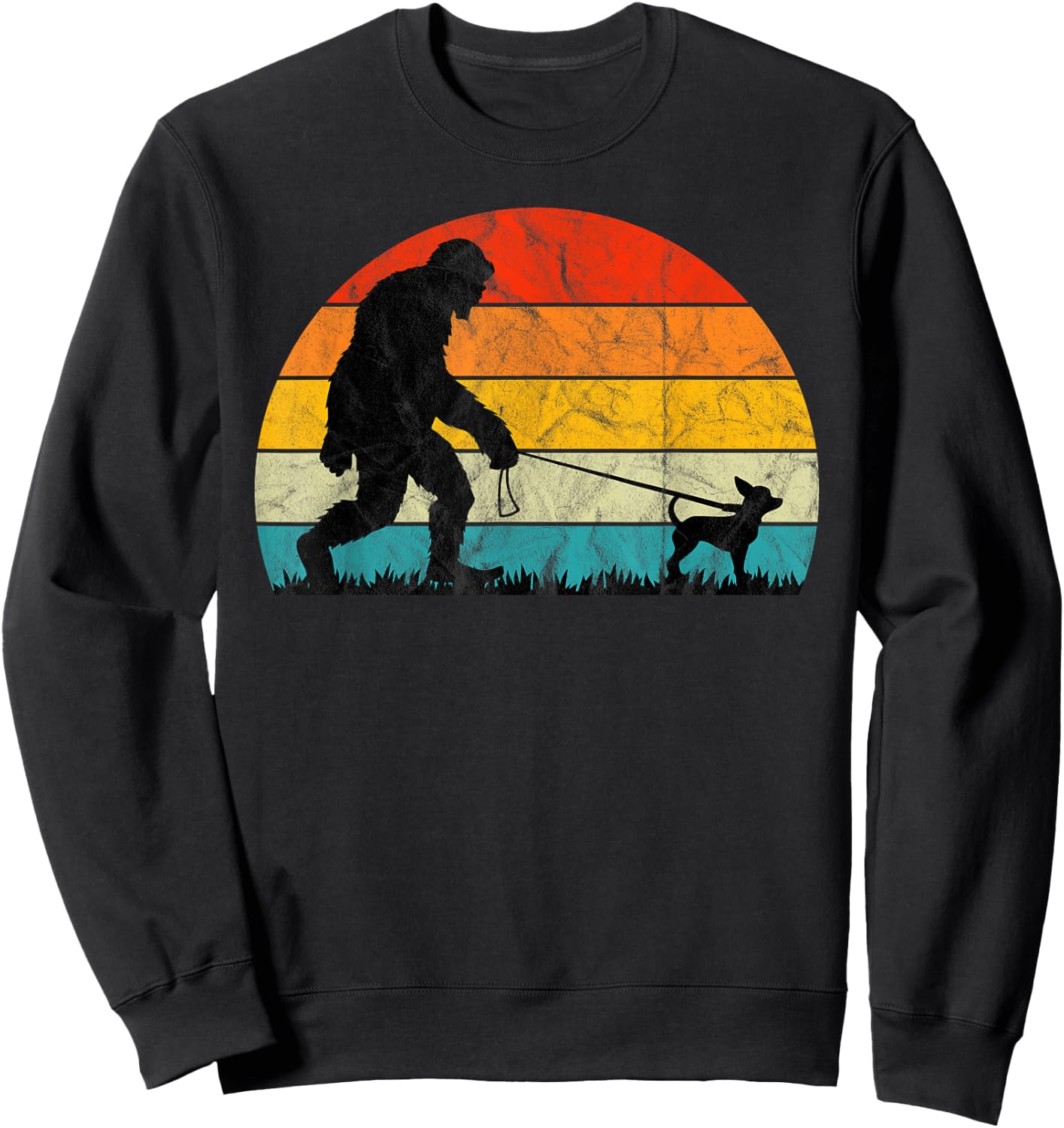 Bigfoot Walking Chihuahua Dog Training Puppies Mom Dad Sweatshirt - Sweatshirt | Black