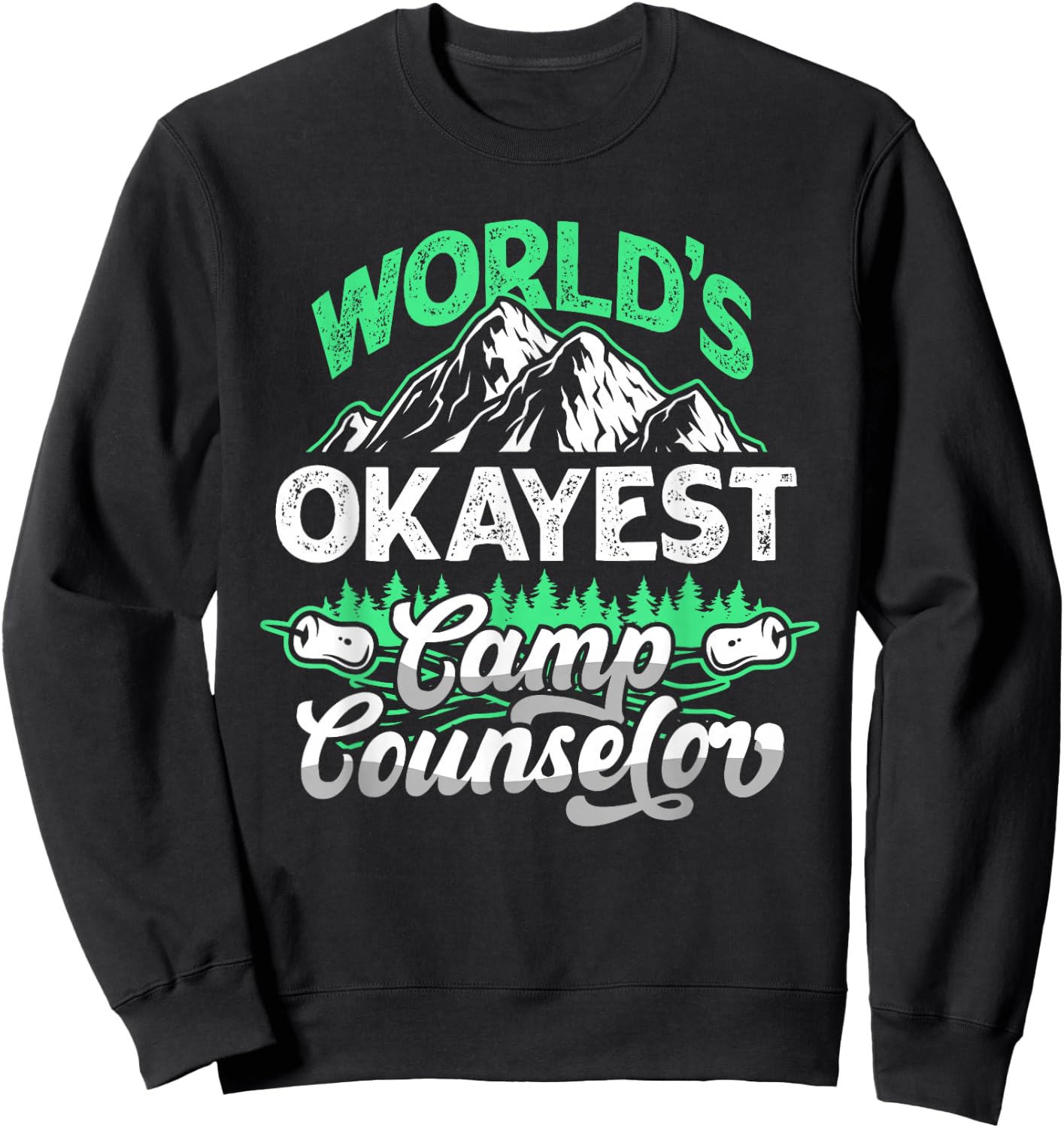 Funny World's Okayest Camp Counselor Shirt Director Sweatshirt - Sweatshirt | Black