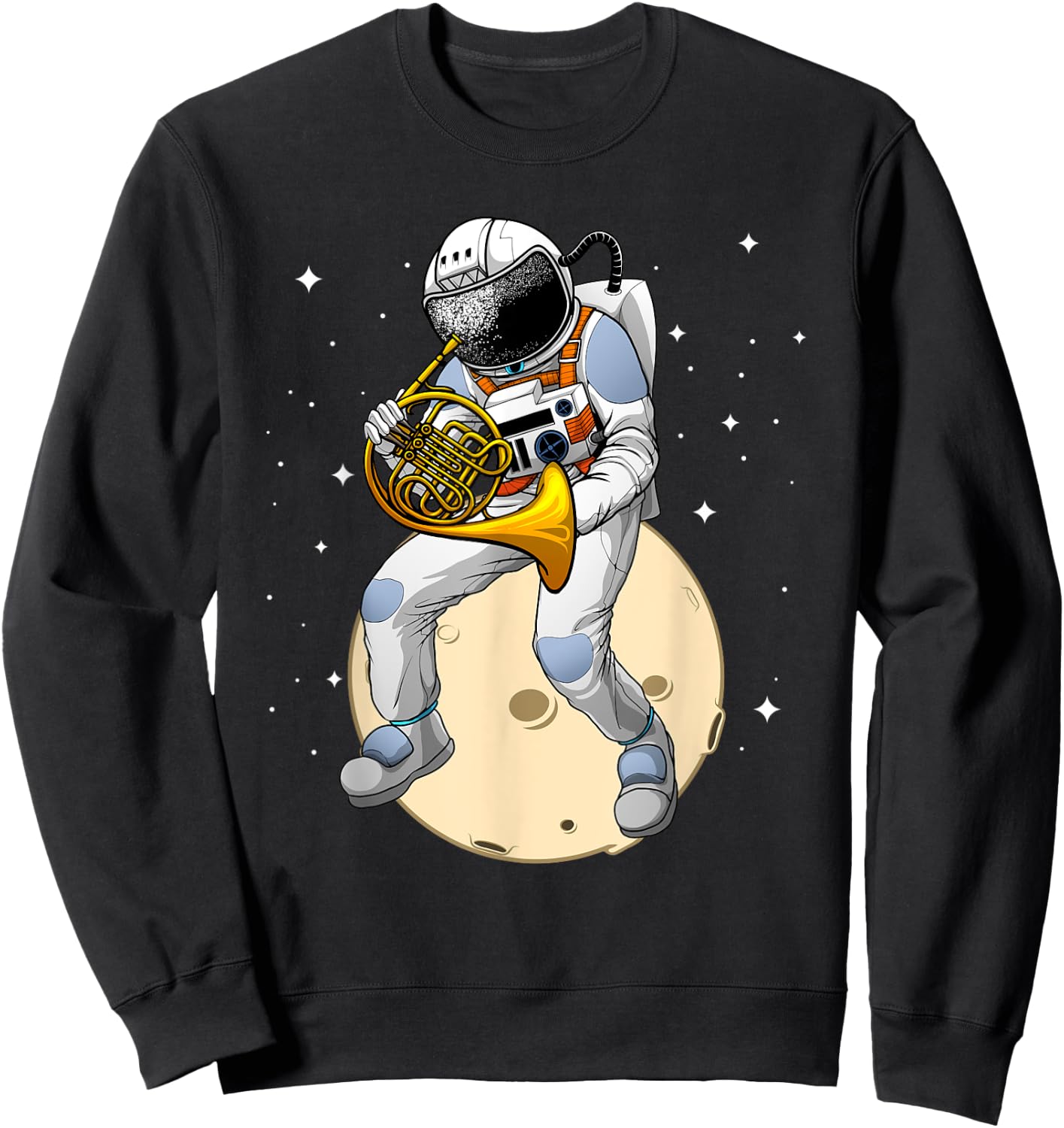 Funny French Horn Art Women Boys Girls Kids Hornist Sweatshirt - Sweatshirt | Black
