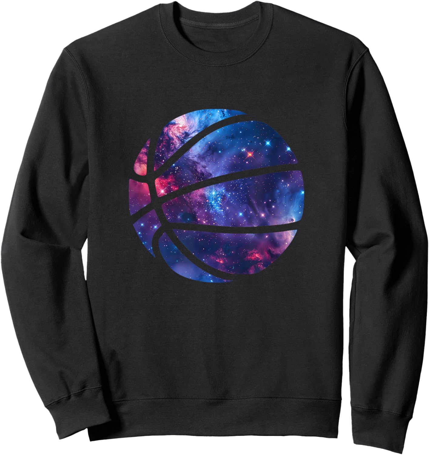 Basketball Silhouette Space Aesthetic Galaxy Sweatshirt - Sweatshirt | Black