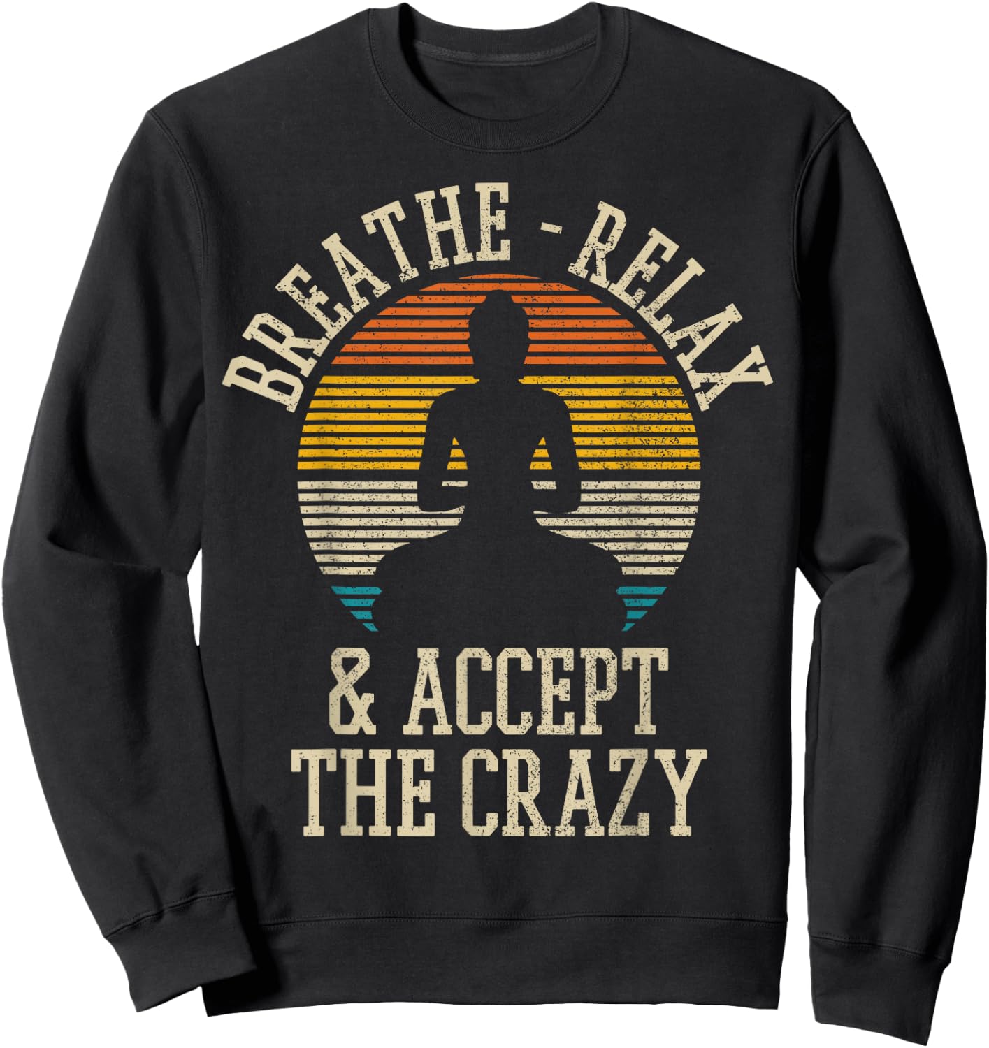 Vintage Buddha Buddhism Yoga Meditation Funny Gift Sweatshirt - Sweatshirt | Black