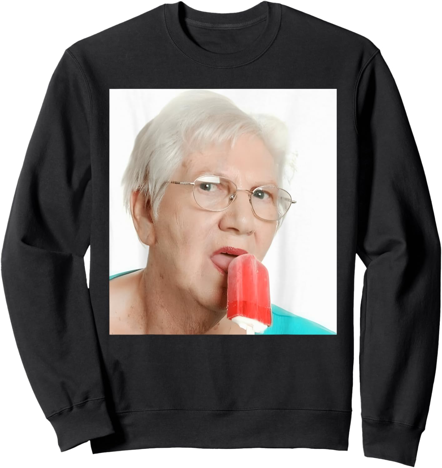 Grandma Just Lick It. Grandma Licks Ice Cream Meme Ice Lovers Summer Sweatshirt - Sweatshirt | Black