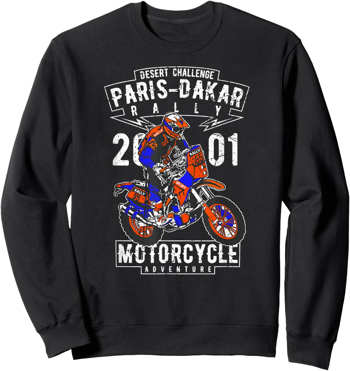 Paris-Dakar rally motorcycle adventure Sahara motocross Sweatshirt - Sweatshirt | Black