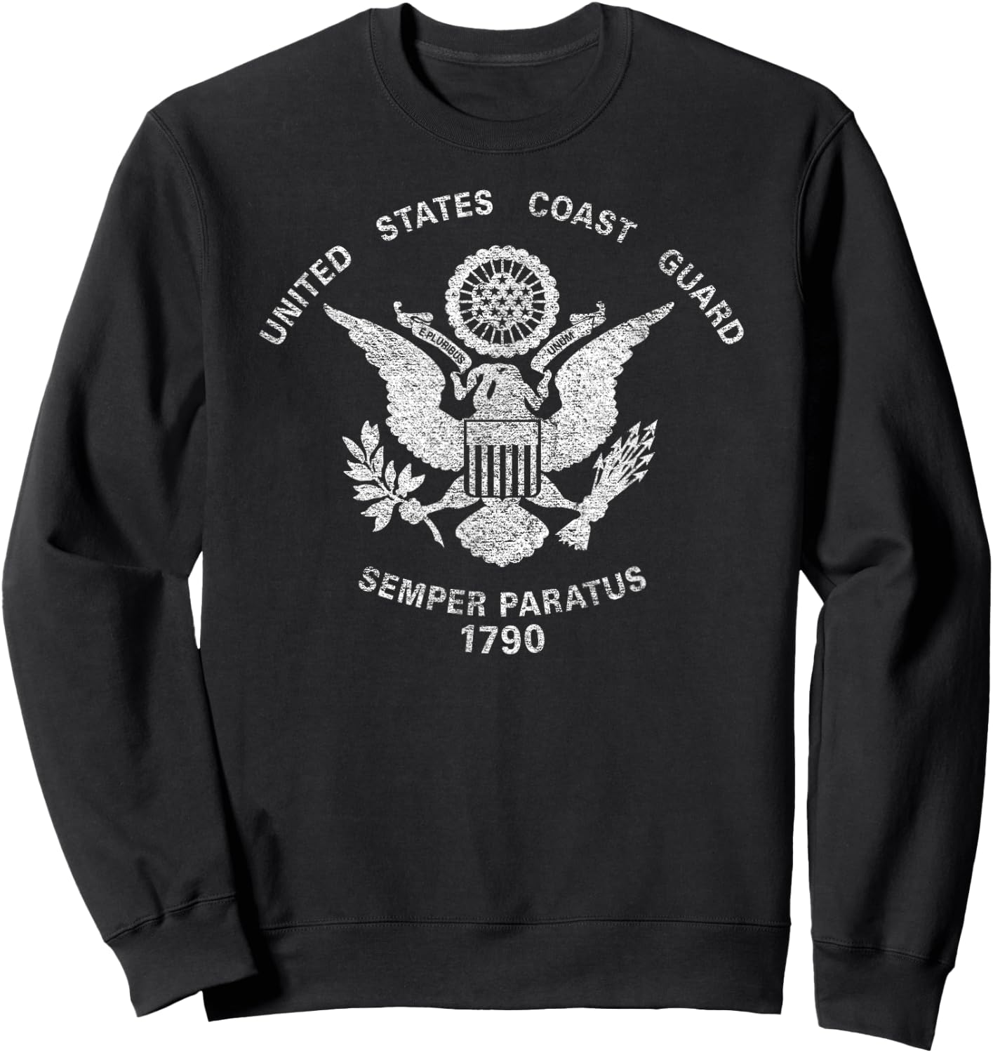 Us United States Coast Guard Uscg Eagle Flag Sweatshirt - Sweatshirt | Black