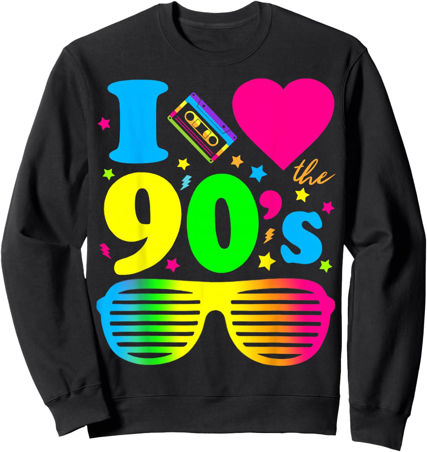 1990's 90s I Heart The Nineties Sweatshirt - Sweatshirt | Black