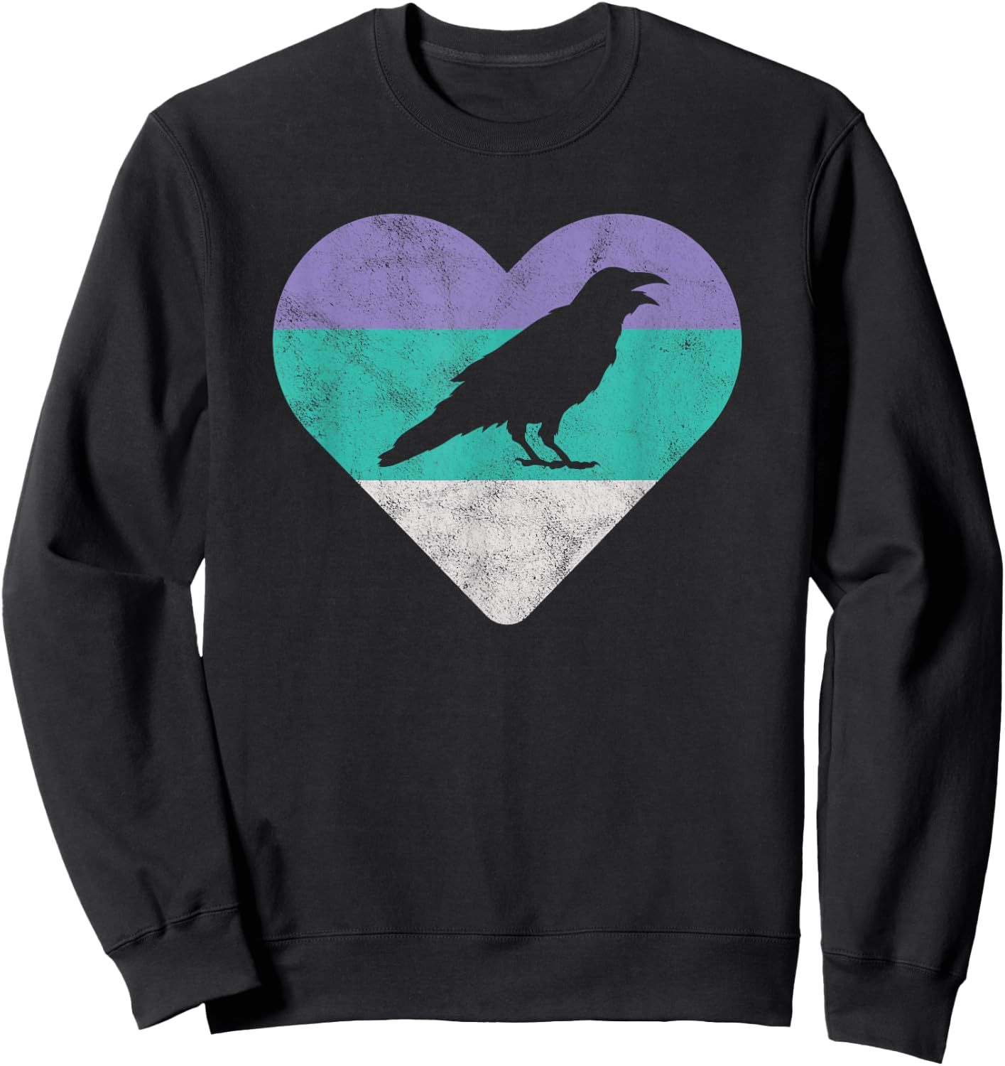 Raven Retro Bird Gift or Girls Sweatshirt - Sweatshirt | Black