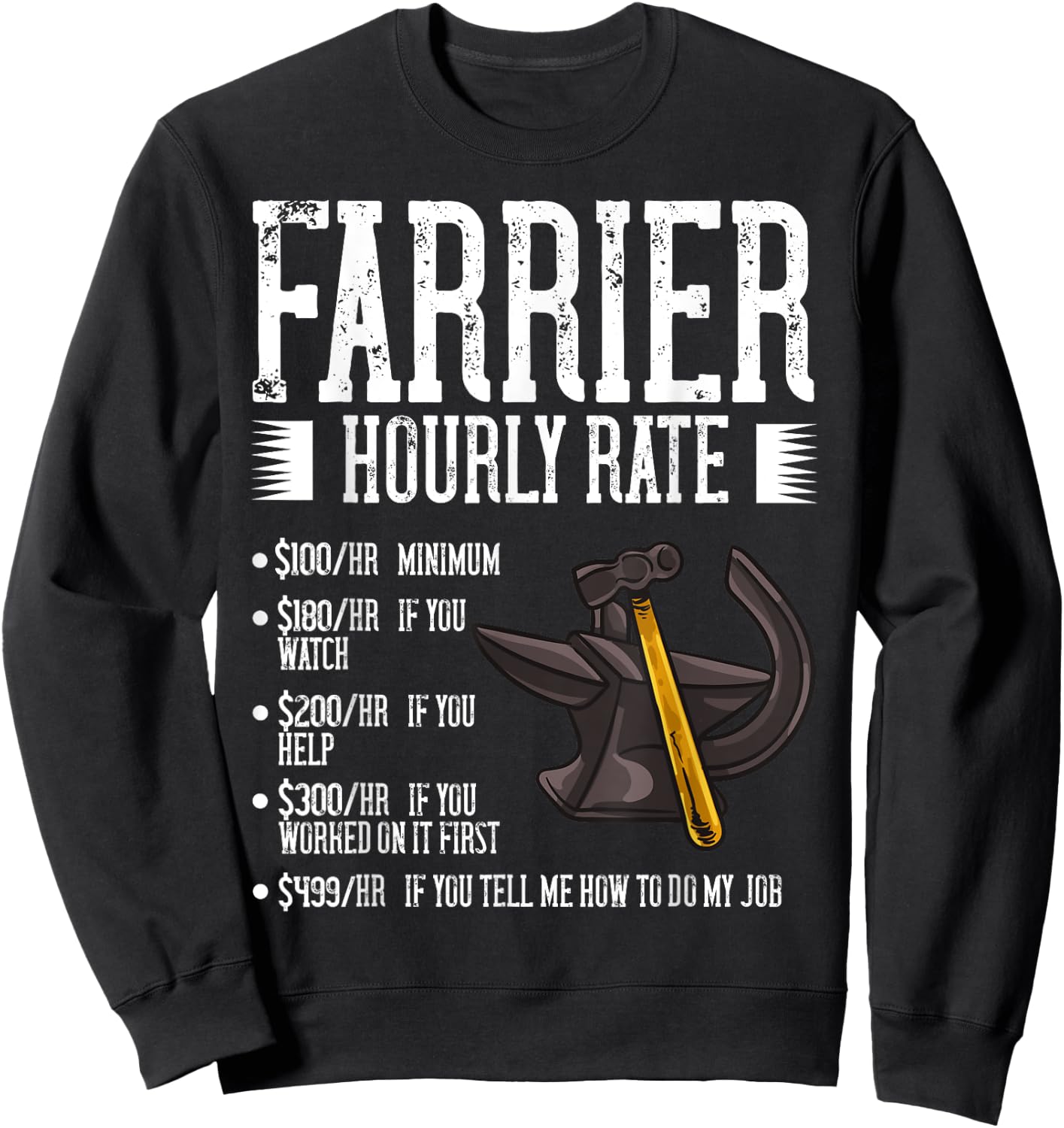 Farrier Horseshoe Gift Hoof Tools Sweatshirt - Sweatshirt | Black