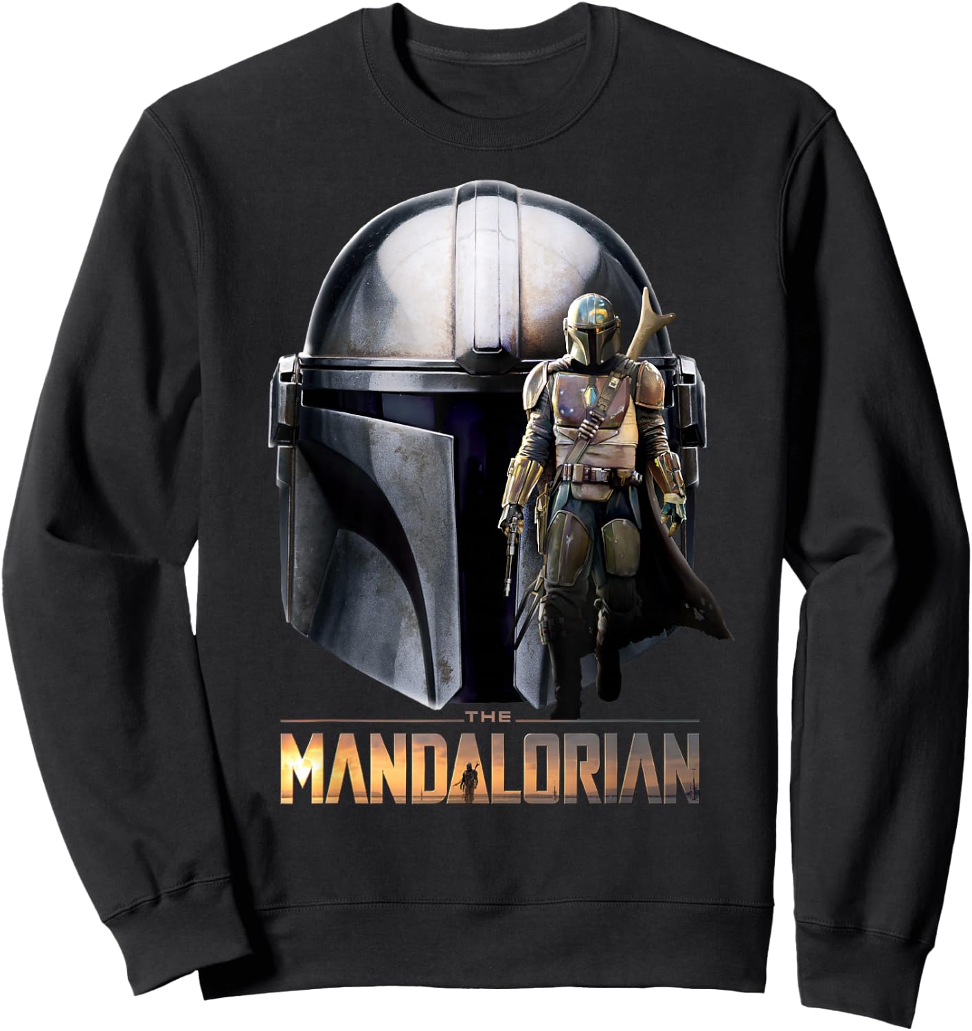 Star Wars The Mandalorian Helmet Portrait Mashup Sweatshirt - Sweatshirt | Black