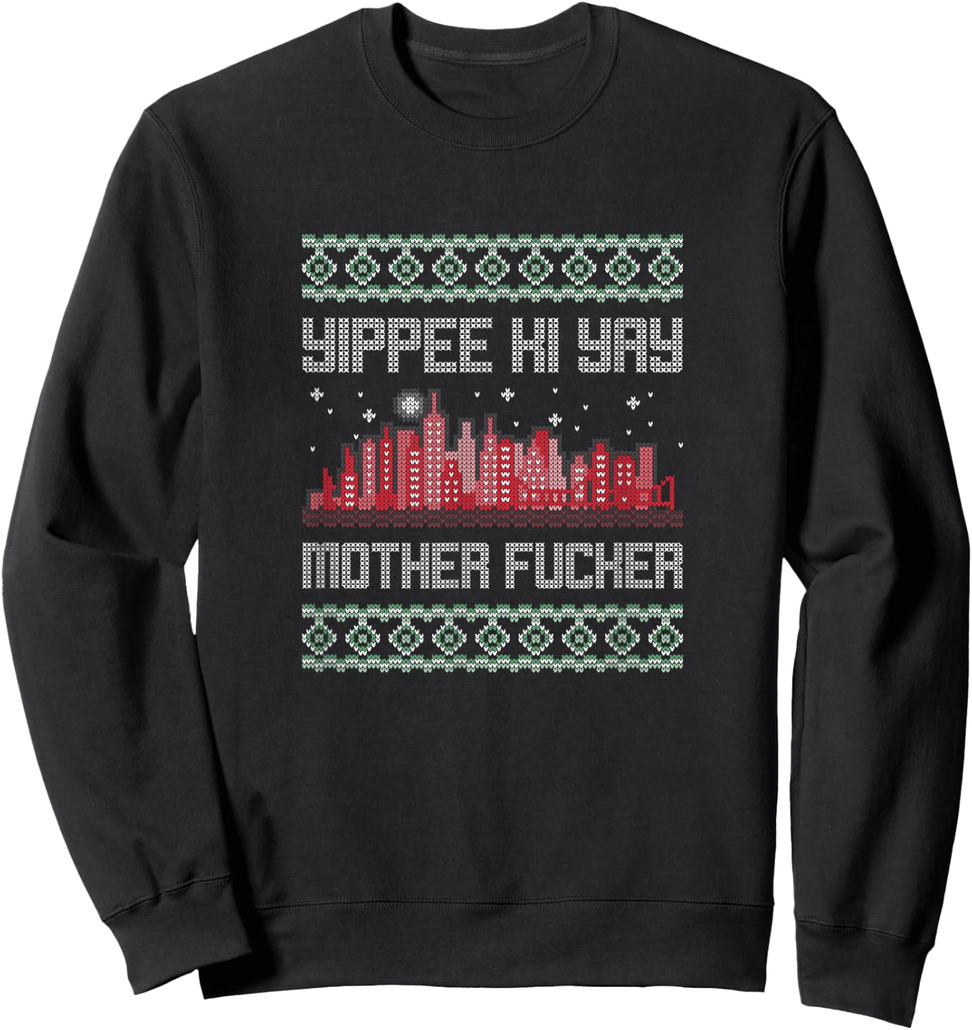 Yippee Yay Mother Fucker Christmas gift ugly cute sweater Sweatshirt - Sweatshirt | Black