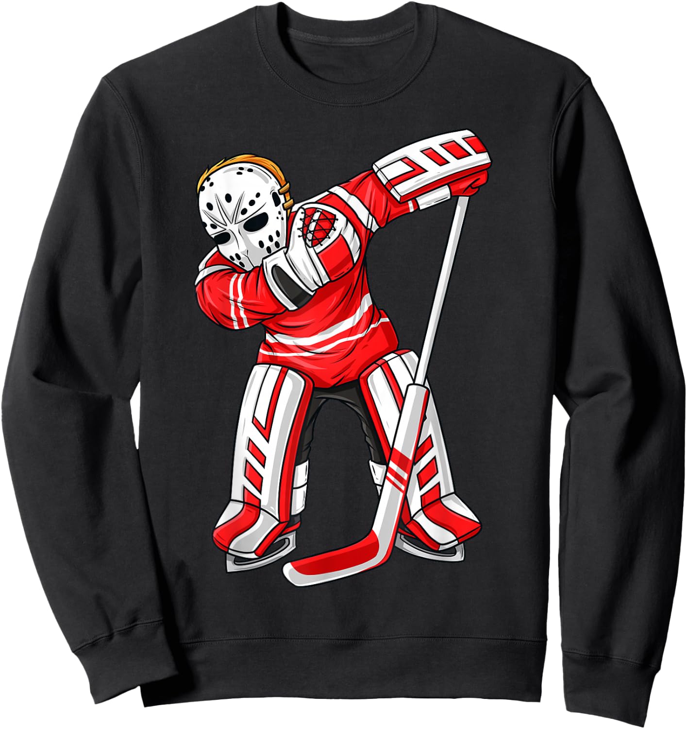Dabbing Ice Hockey Player Funny Boys Girls Kids Dab Gift Sweatshirt - Sweatshirt | Black