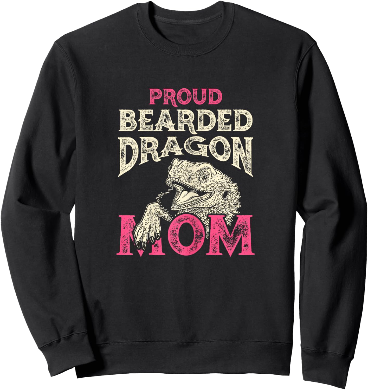 Proud Bearded Dragon Mom Sweatshirt - Sweatshirt | Black