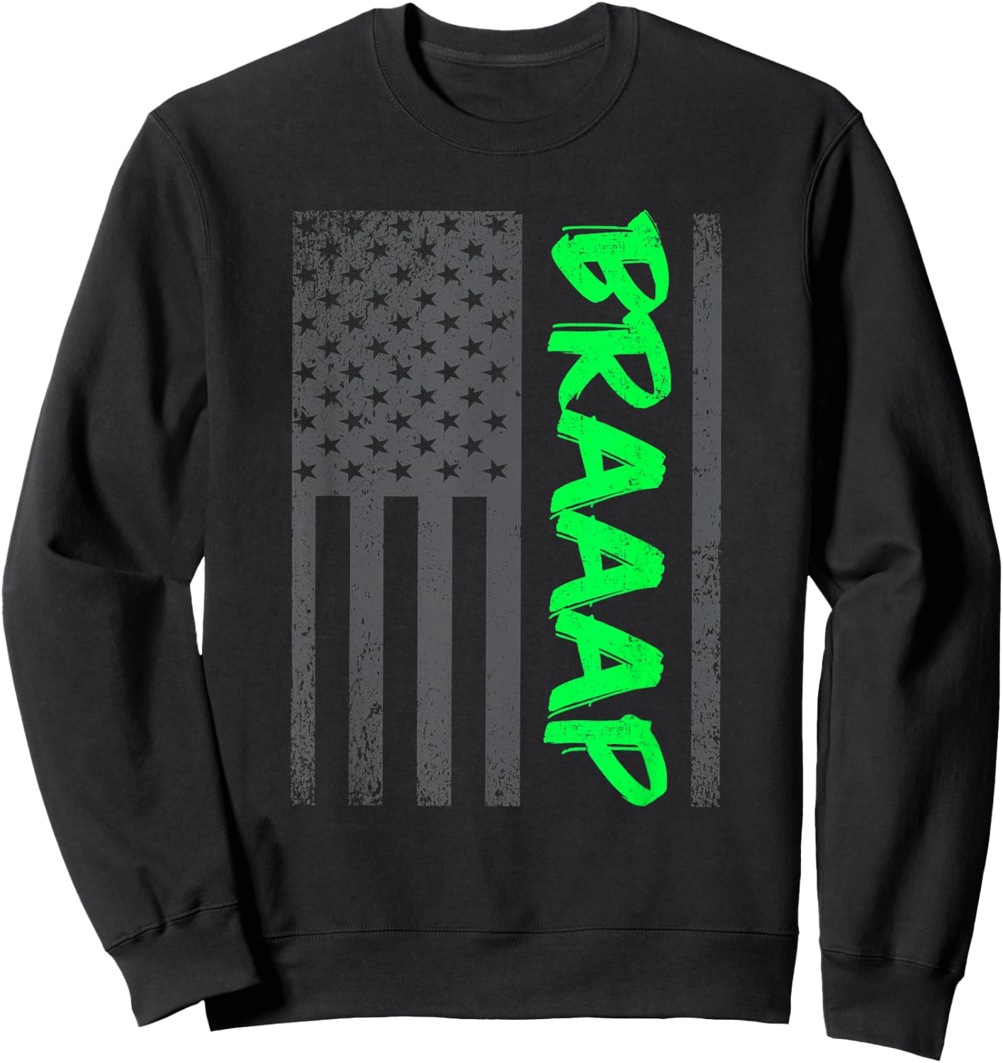 Brap Braap-Braaap Vintage USA Flag Dirt Bike Jet Ski ATV Sweatshirt - Sweatshirt | Black