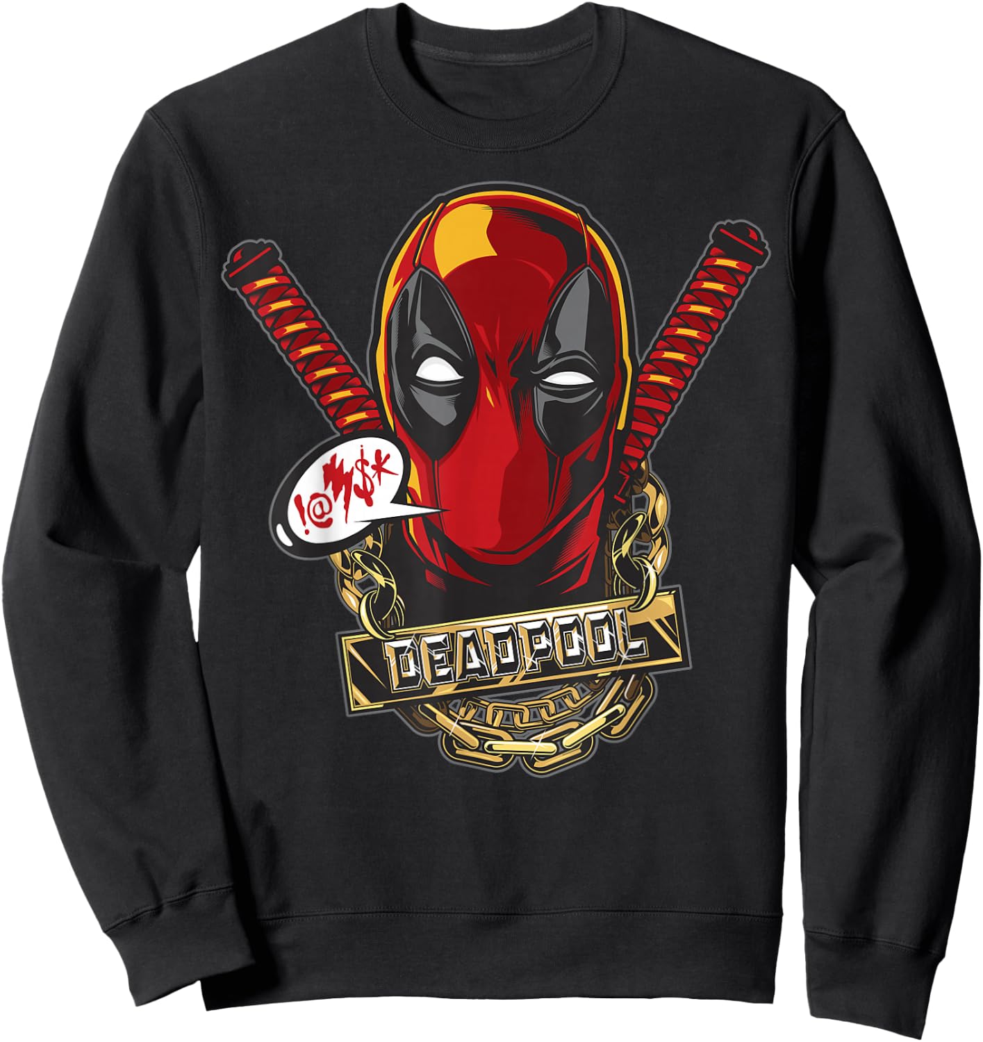 Marvel Deadpool Gold Plated Portrait Sweatshirt - Sweatshirt | Black