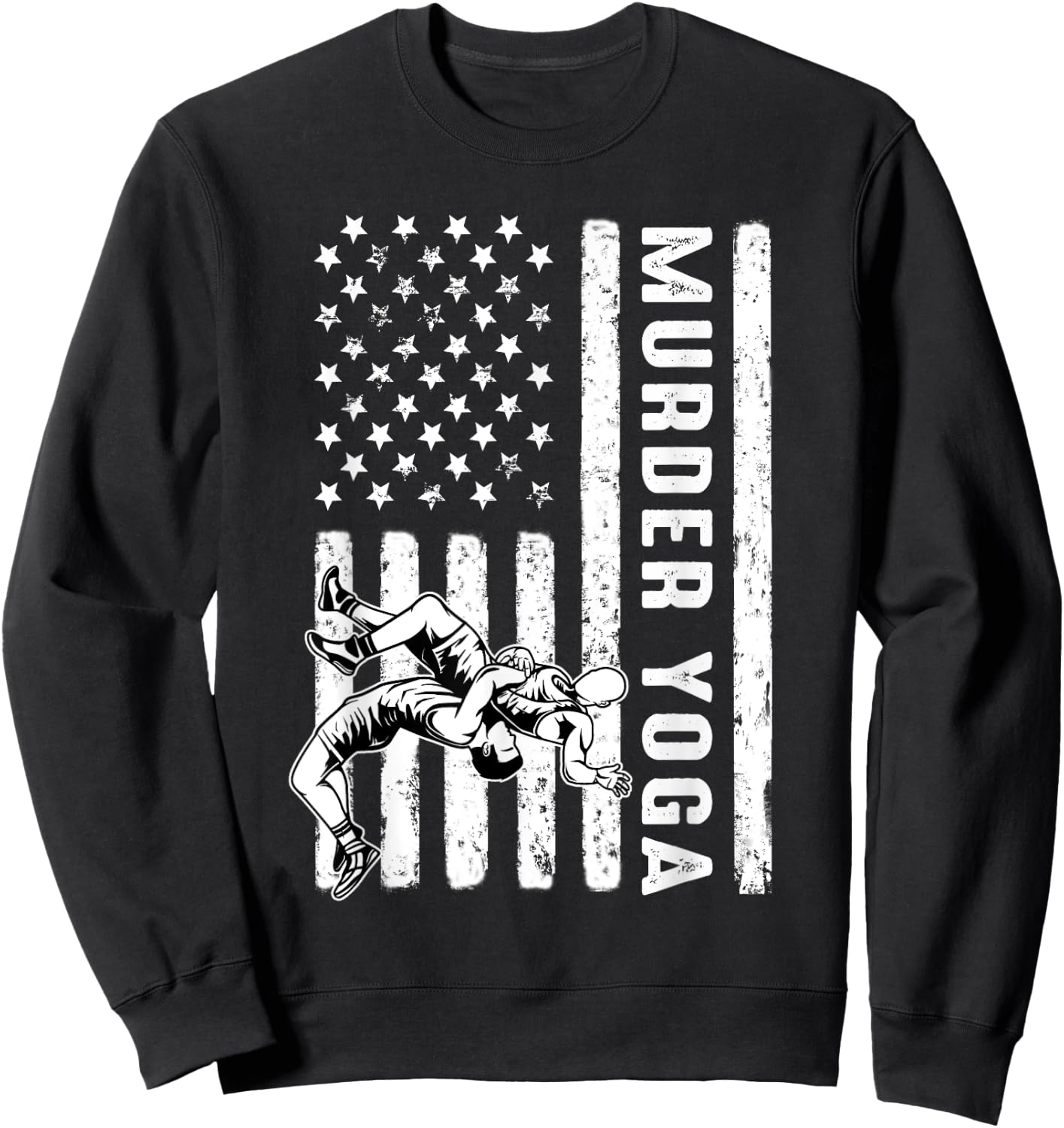 Wrestling Murder Yoga Flag Sweatshirt - Sweatshirt | Black