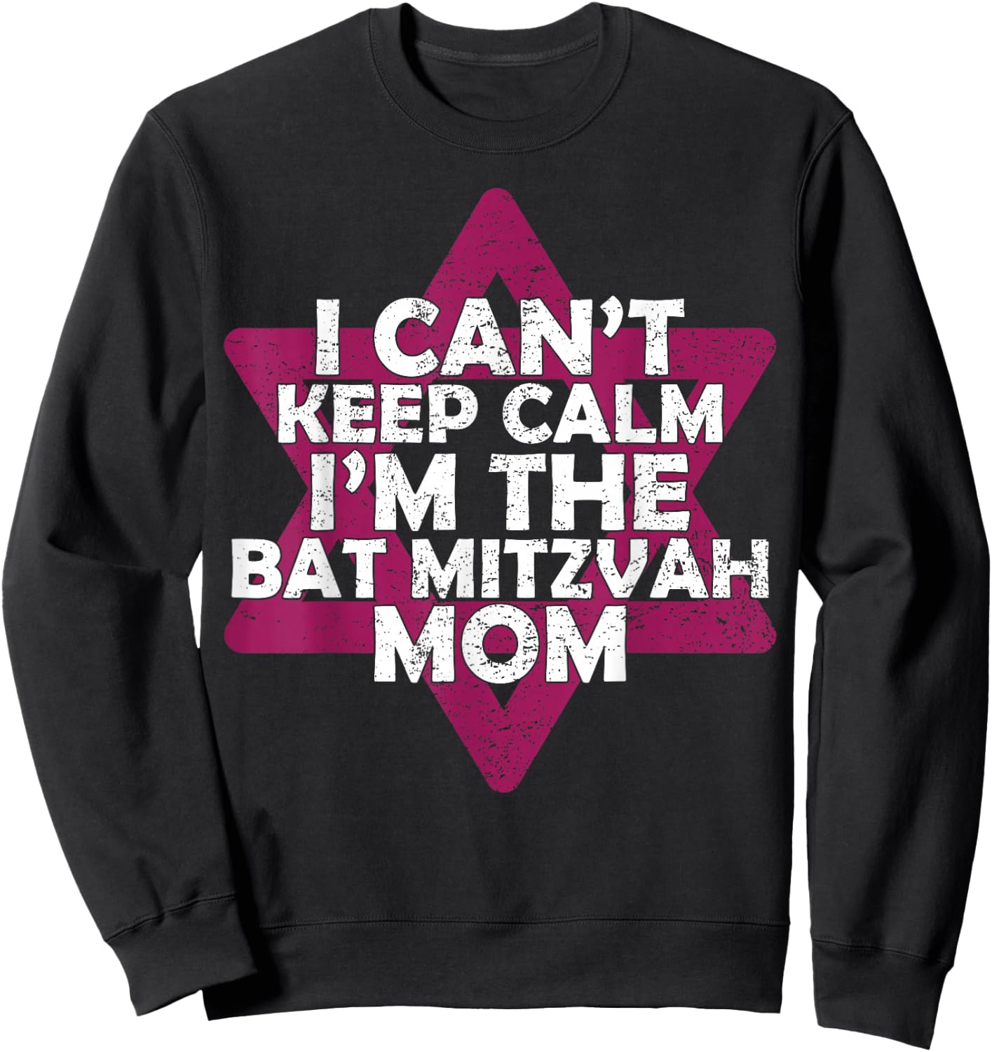 Star Of David Jewish Mom Bat Mitzvah Sweatshirt - Sweatshirt | Black