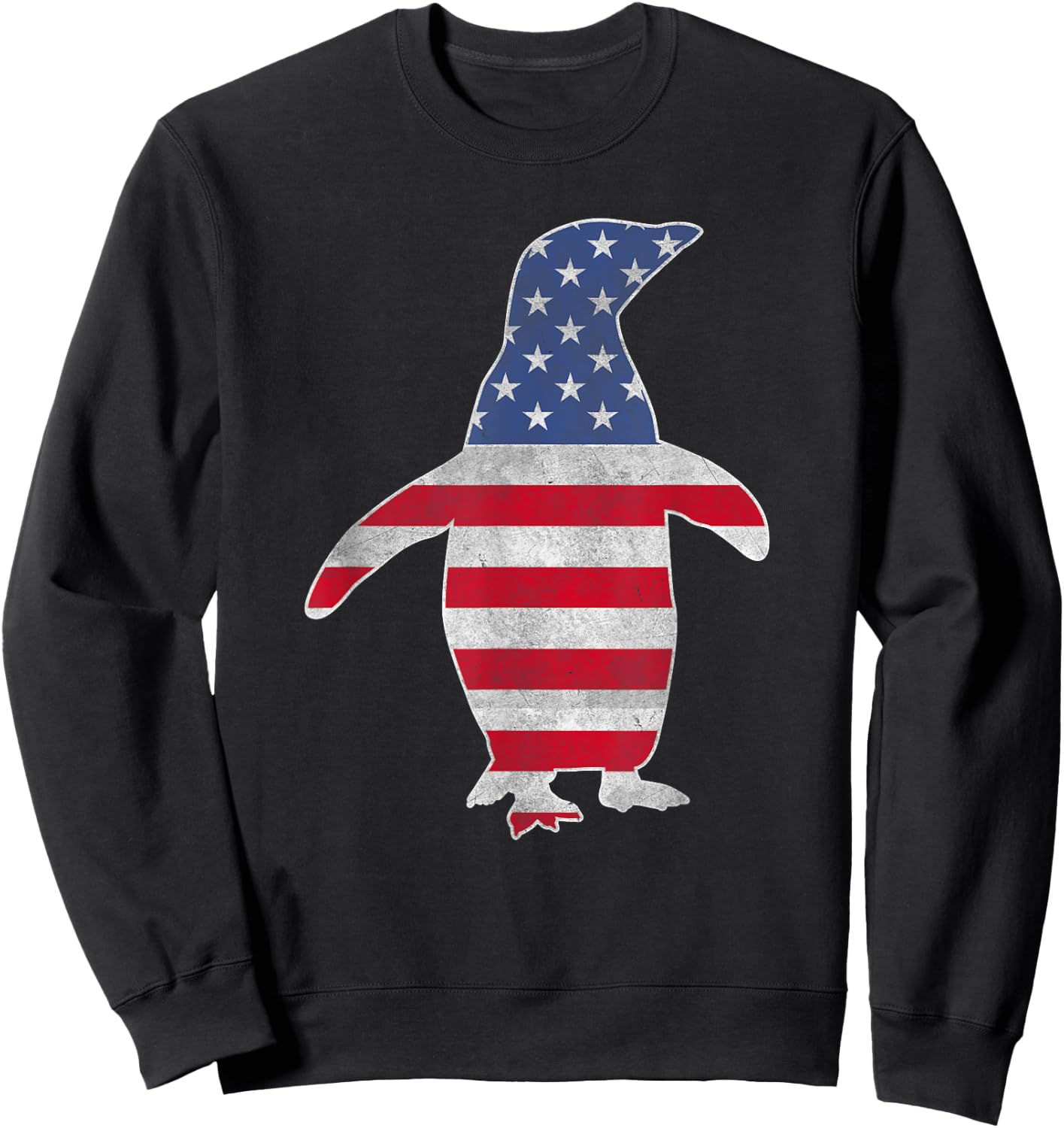 USA Flag Patriotic Penguin Bird 4th Of July Birdwatching Men Sweatshirt - Sweatshirt | Black