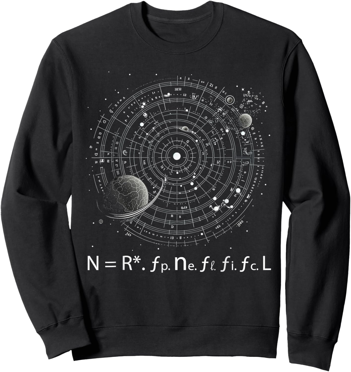 Drake Equation Estimation of Alien Civilizations Sweatshirt - Sweatshirt | Black