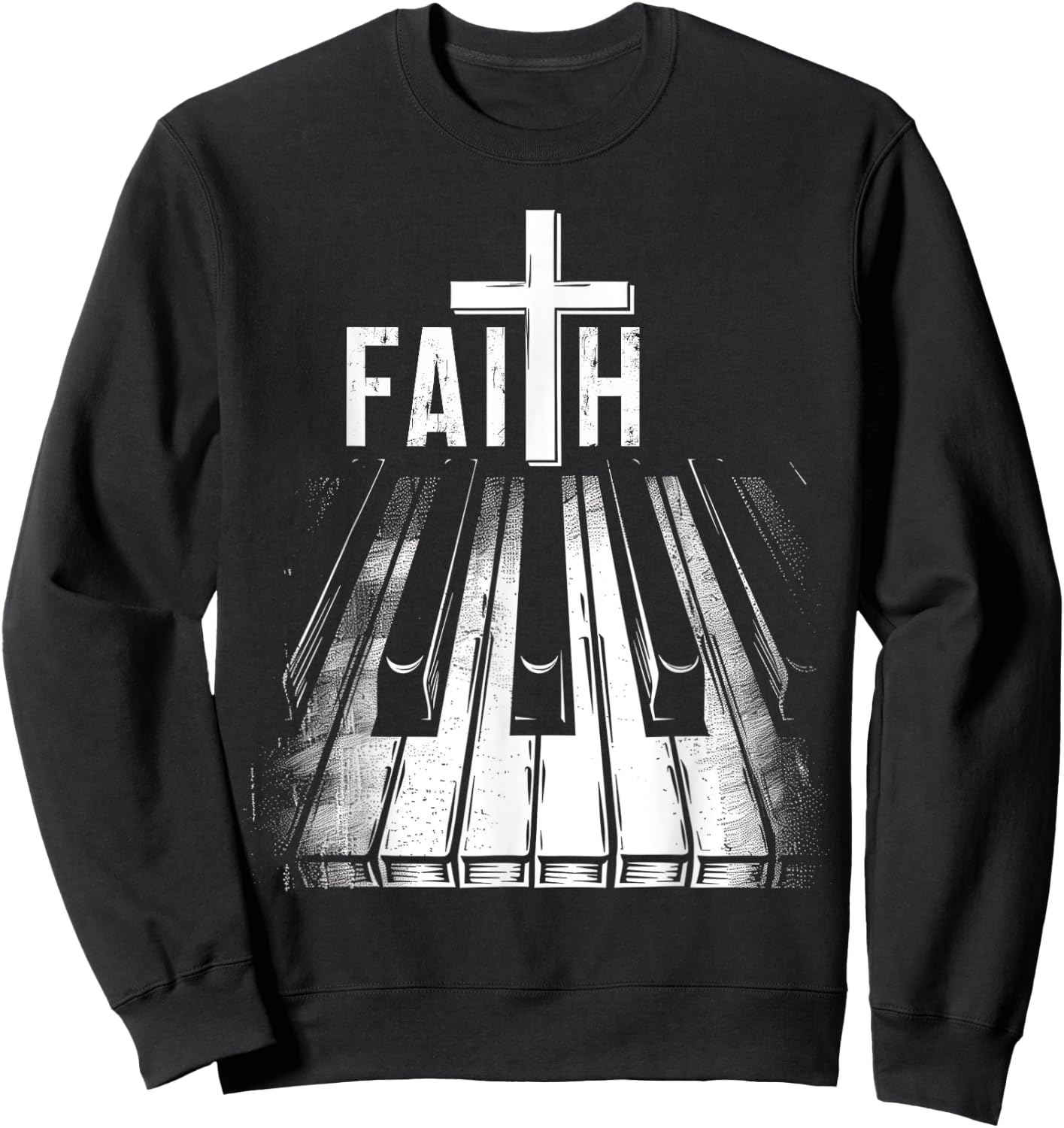 Piano Christian Faith Cross Classical Music Organ Pianist Sweatshirt - Sweatshirt | Black