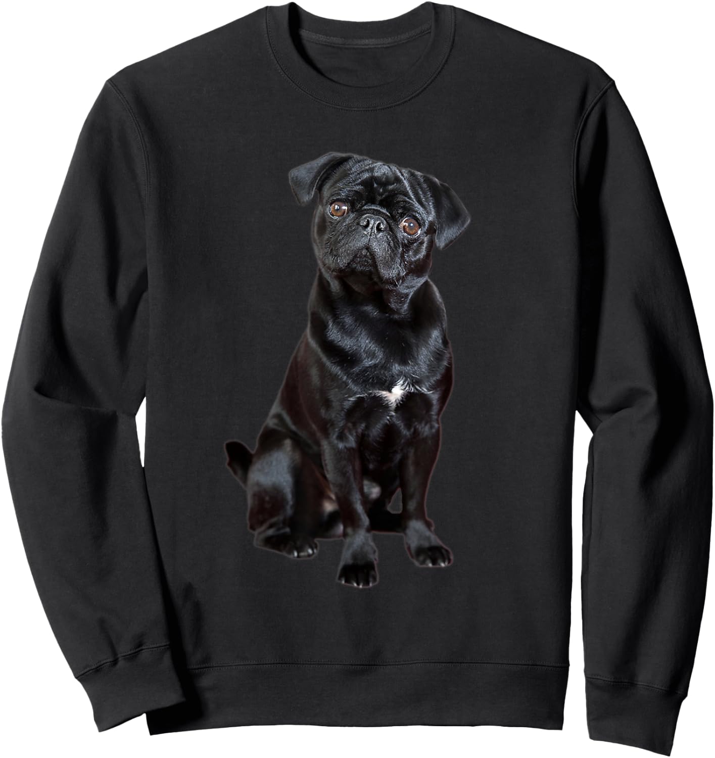 Black Pug Dog For Dog Mom Dad Funny Cute Black Pug Sweatshirt - Sweatshirt | Black