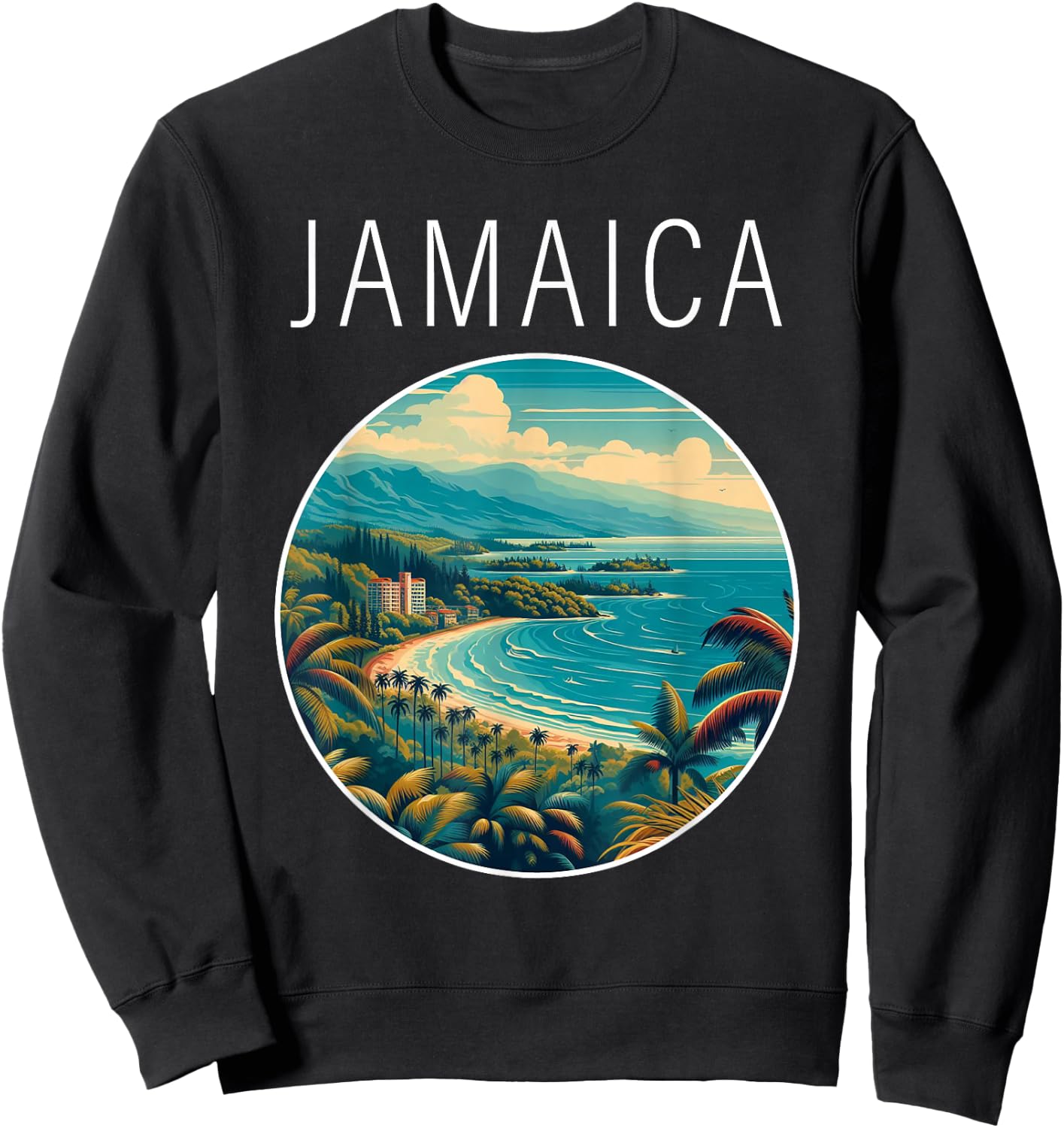 Jamaica Scenery Art Deco Sweatshirt - Sweatshirt | Black