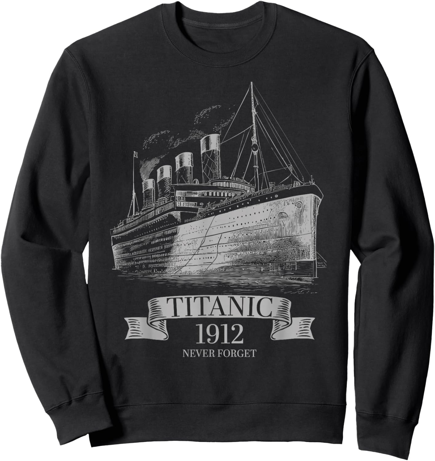 Titanic vintage 1912 Remembrance Day iconic steam ship lover Sweatshirt - Sweatshirt | Black