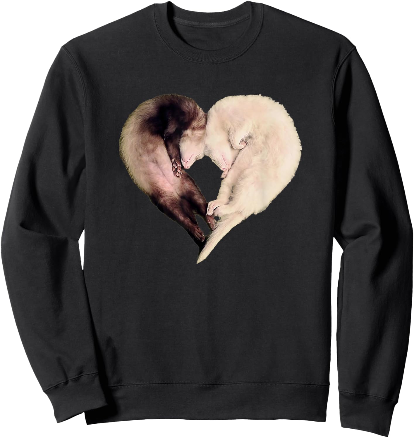 I Love My Funny Ferret Heart Graphic Ferret Owner Sweatshirt - Sweatshirt | Black