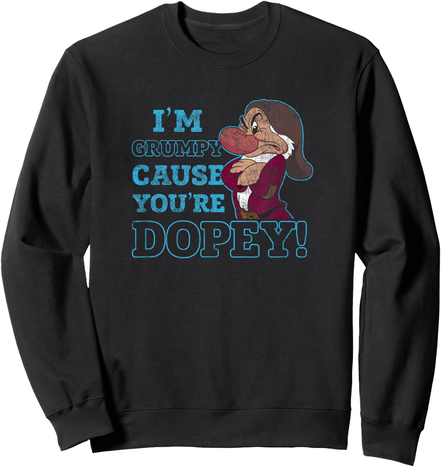 Disney Snow White Grumpy Because You're Dopey Small Sweatshirt - Sweatshirt | Black