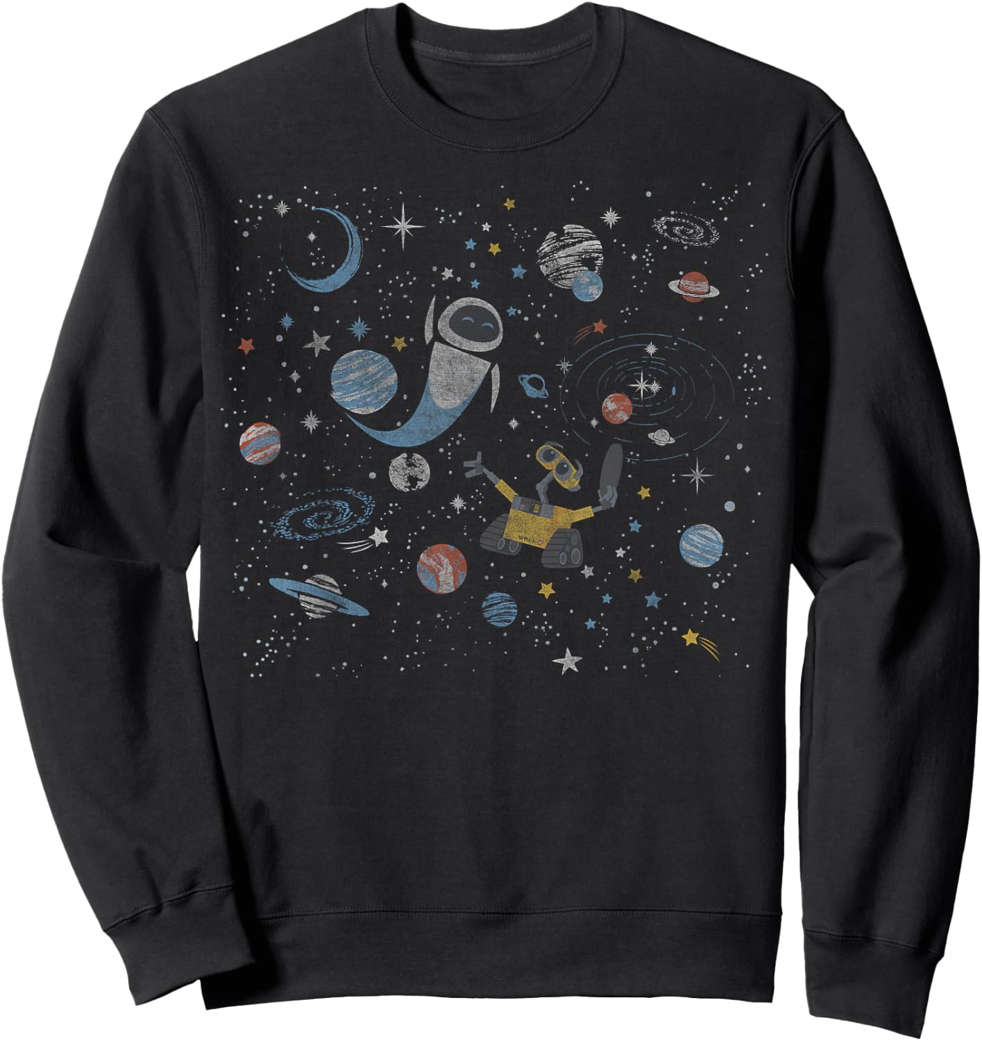 Disney Pixar Wall-E & Eve in Space Sweatshirt - Sweatshirt | Black