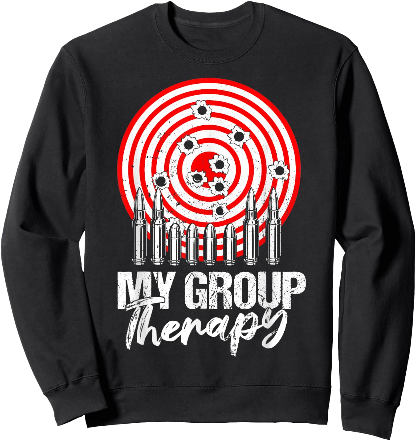 Gun Owner Group Therapy Shirt Funny Shooting Range Target Sweatshirt - Sweatshirt | Black
