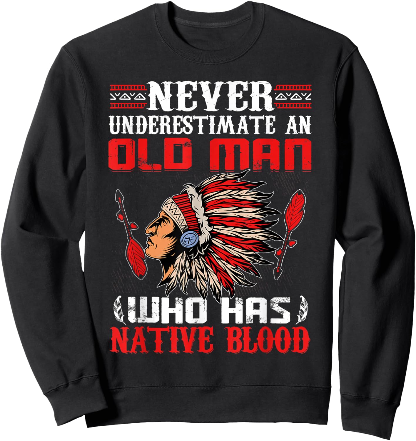 Native American Art Lover Chief Native Indian Sweatshirt - Sweatshirt | Black