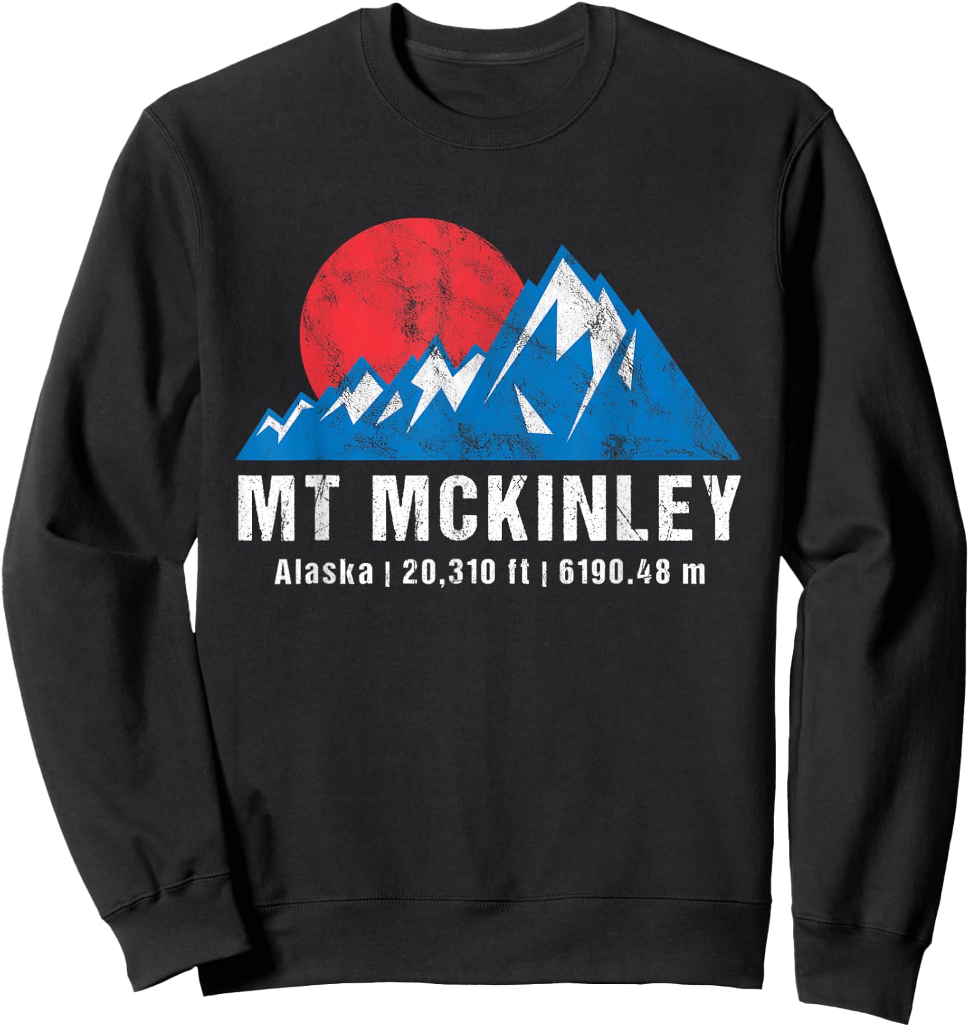 Retro Mount McKinley Alaska Mountains Sweatshirt - Sweatshirt | Black
