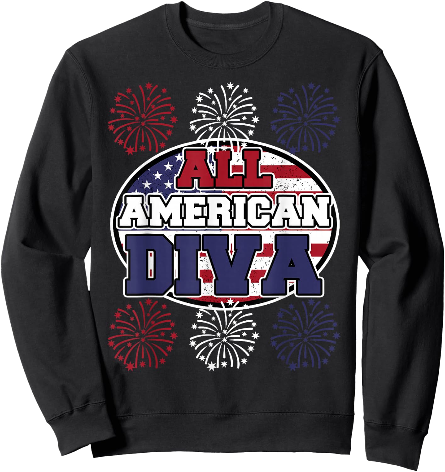 All American Diva - Party - American Diva Sweatshirt - Sweatshirt | Black