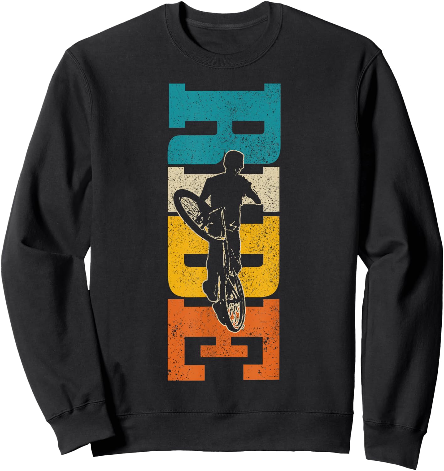 Mountain Bike MTB Ride Downhill Vintage Mountain Biker Sweatshirt - Sweatshirt | Black