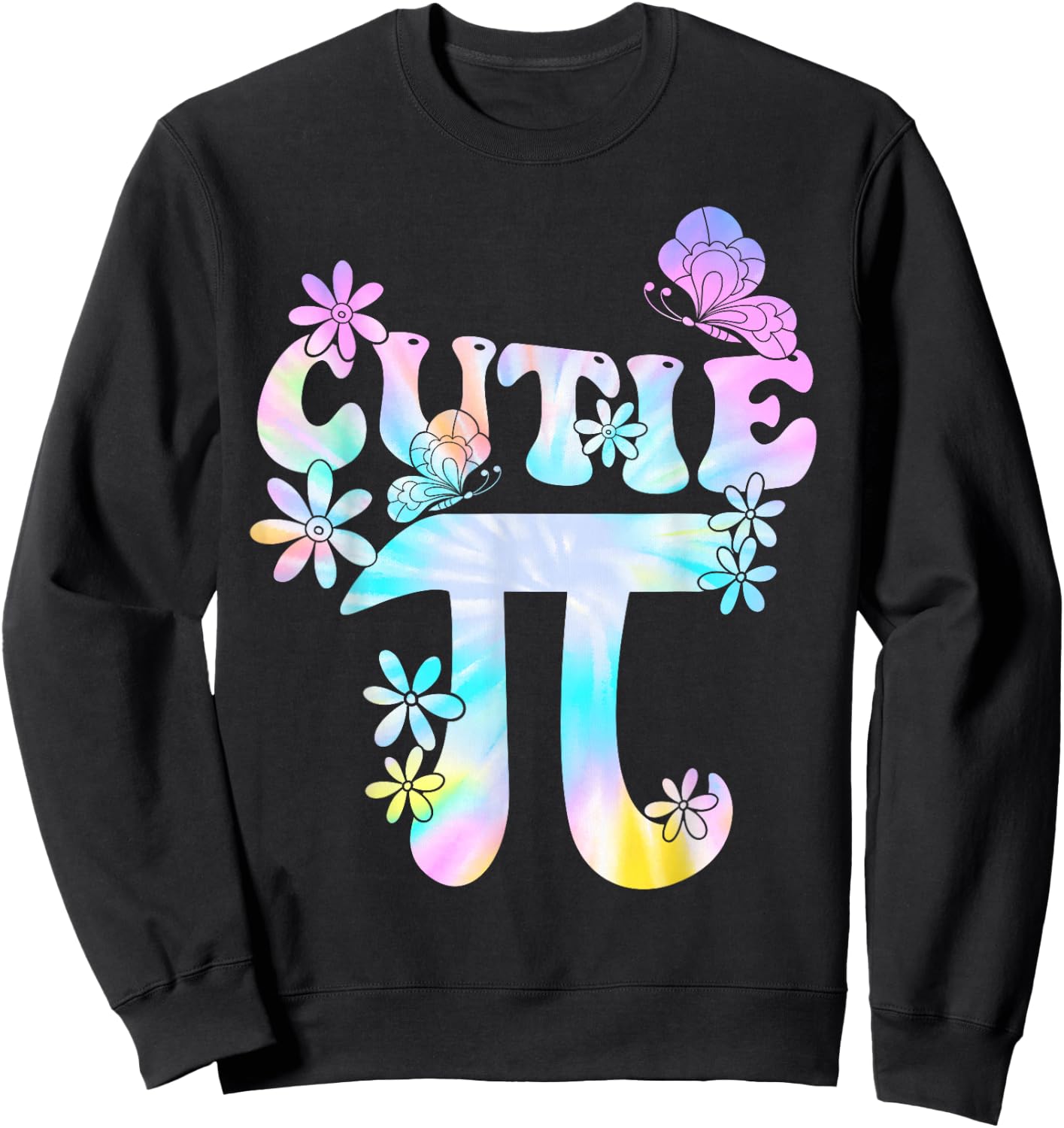 Cutie Pi Tie Dye Cute Happy Pi Day Symbol Math Coach Teacher Sweatshirt - Sweatshirt | Black