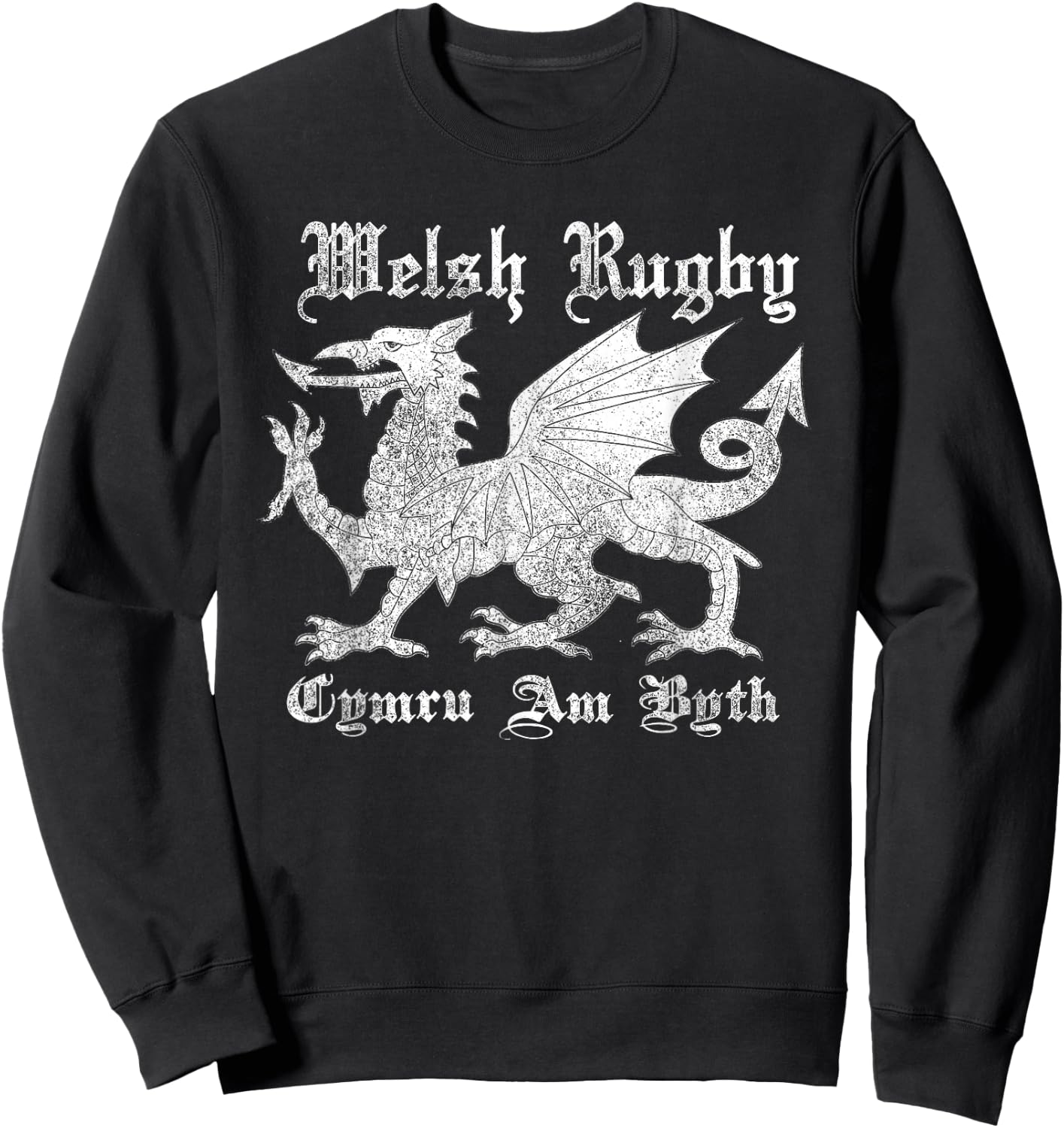 Vintage Welsh Rugby Shirt or Gift | Wales Rugby Football Top Sweatshirt - Sweatshirt | Black