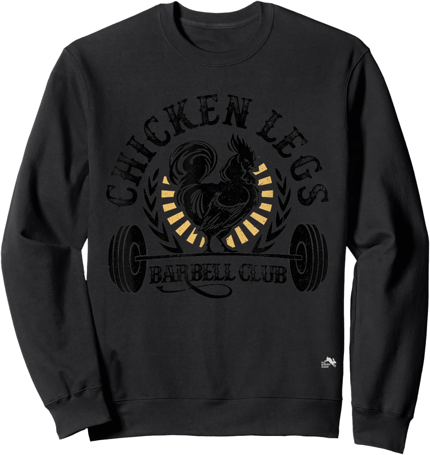 Funny Chicken Legs Barbell Work Out Gym Sweatshirt - Sweatshirt | Black