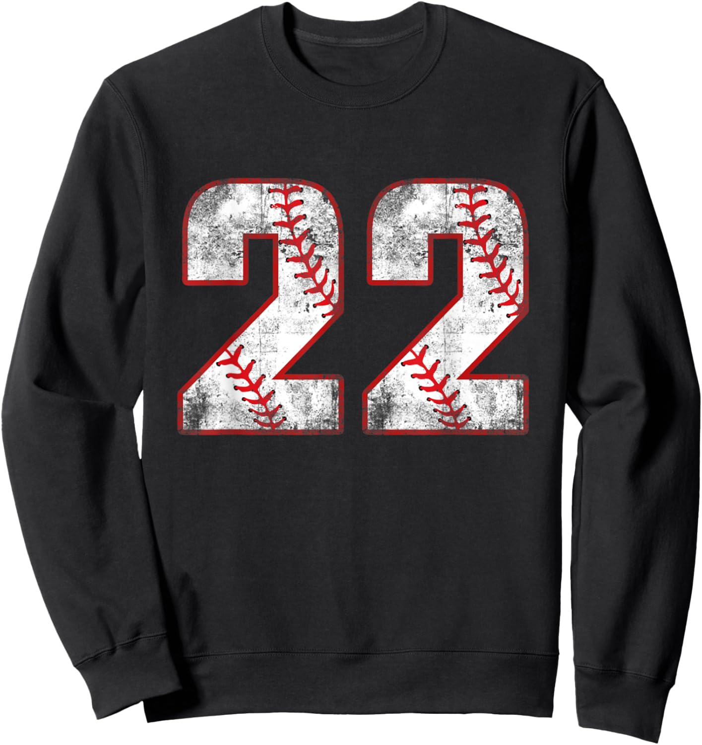 Vintage Baseball 22 Jersey Number Sweatshirt - Sweatshirt | Black
