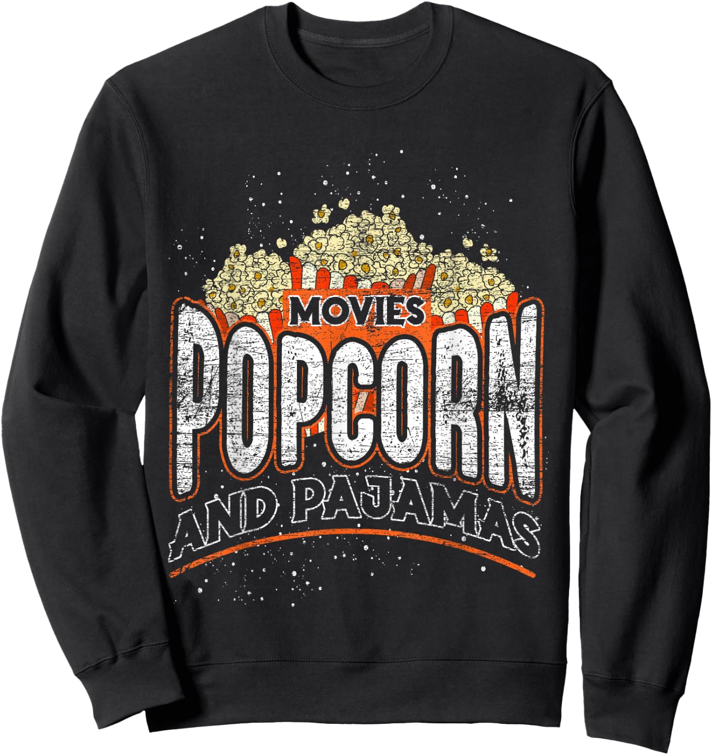 Movies Popcorn And Pajamas Popcorn Sweatshirt - Sweatshirt | Black