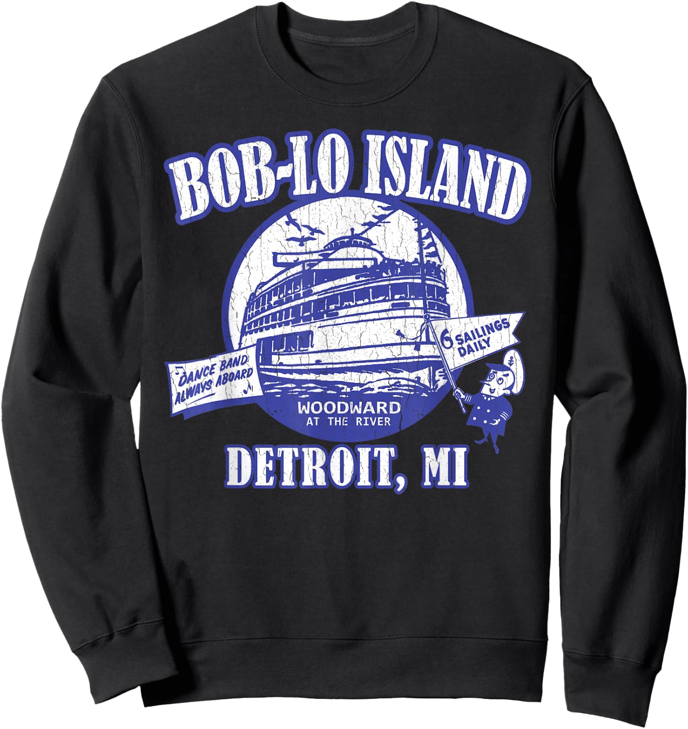 Boblo Island Detroit Michigan (vintage look) Sweatshirt - Sweatshirt | Black