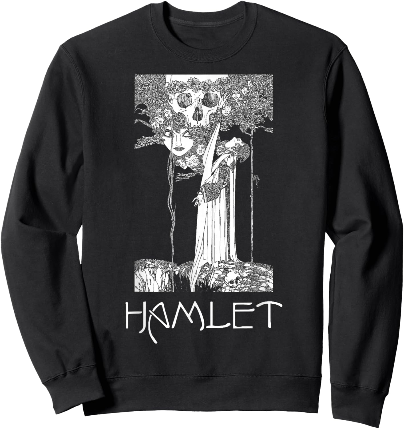 Shakespeare Hamlet Ophelia Skull English Literature Sweatshirt - Sweatshirt | Black