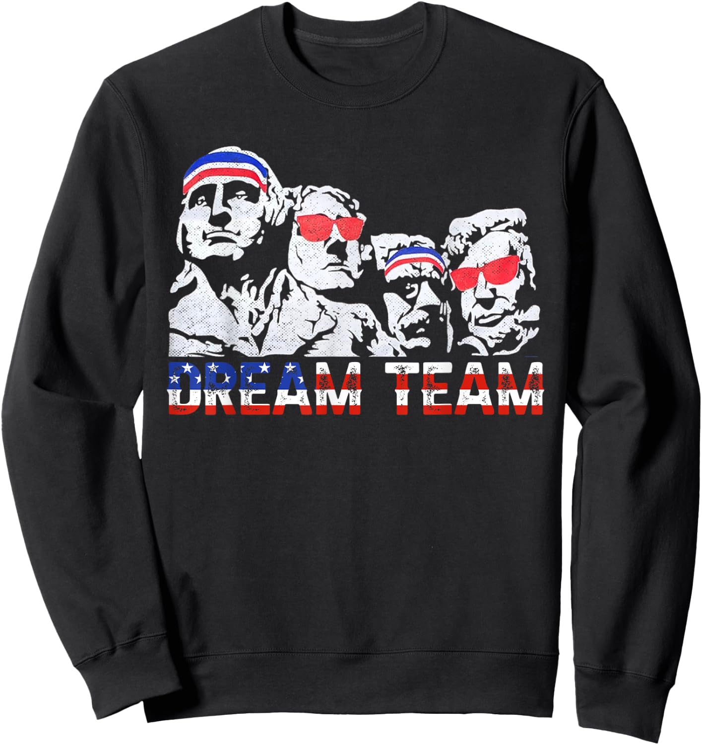 American USA Flag Dream Team Funny Patriotic Retro Vintage Women Men Sweatshirt - Sweatshirt | Black