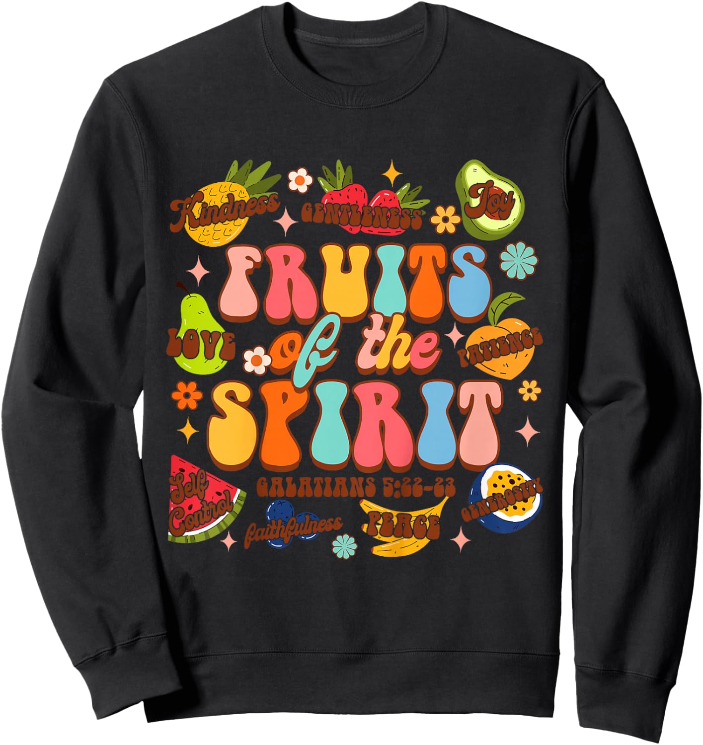 Kids Christian Jesus God Religious Baby Fruits Of The Spirit Sweatshirt - Sweatshirt | Black