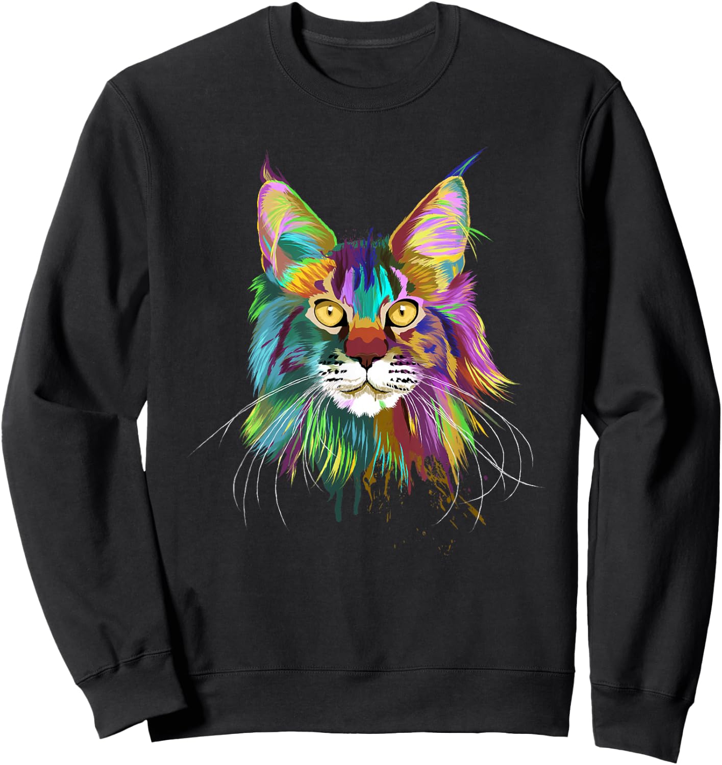 Splash Maine Coon Cat Sweatshirt - Sweatshirt | Black