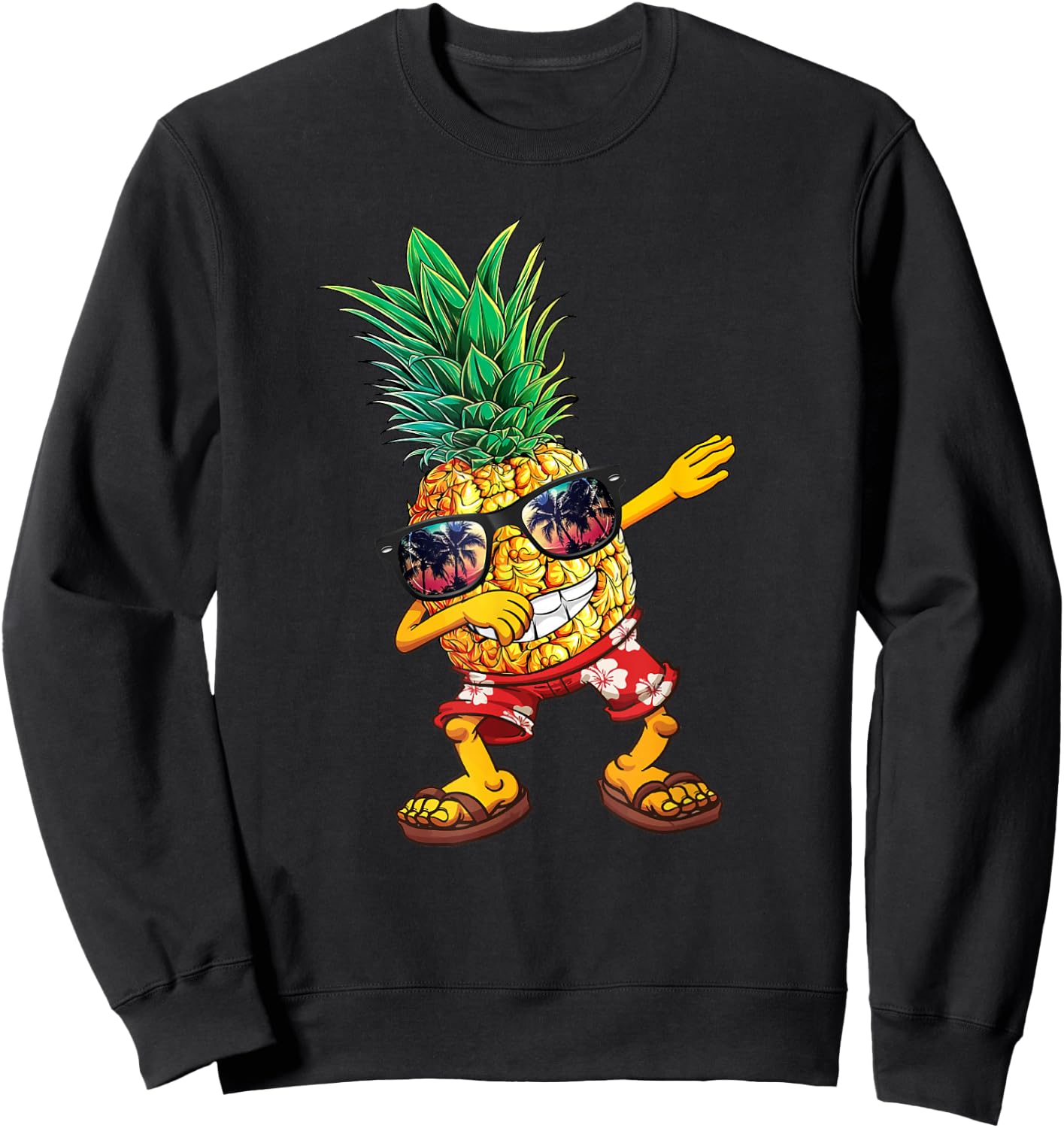 Dabbing Pineapple Sunglasses T Shirt Aloha Beaches Hawaii Sweatshirt - Sweatshirt | Black