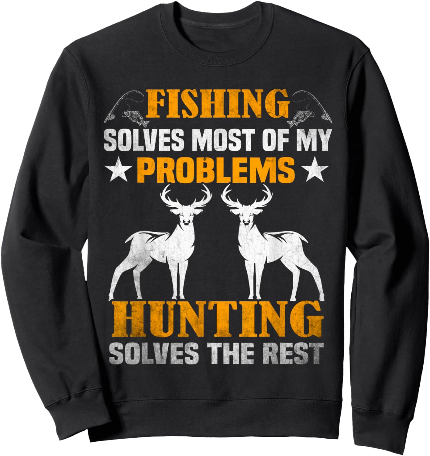 Fischen Löst Die Meisten Meiner Probleme Jagen Sweatshirt - Sweatshirt | Black