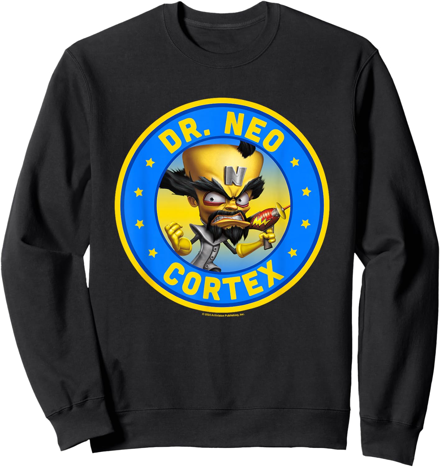 Crash Bandicoot Dr. Neo Cortex Star Spangled Logo Sweatshirt - Sweatshirt | Black