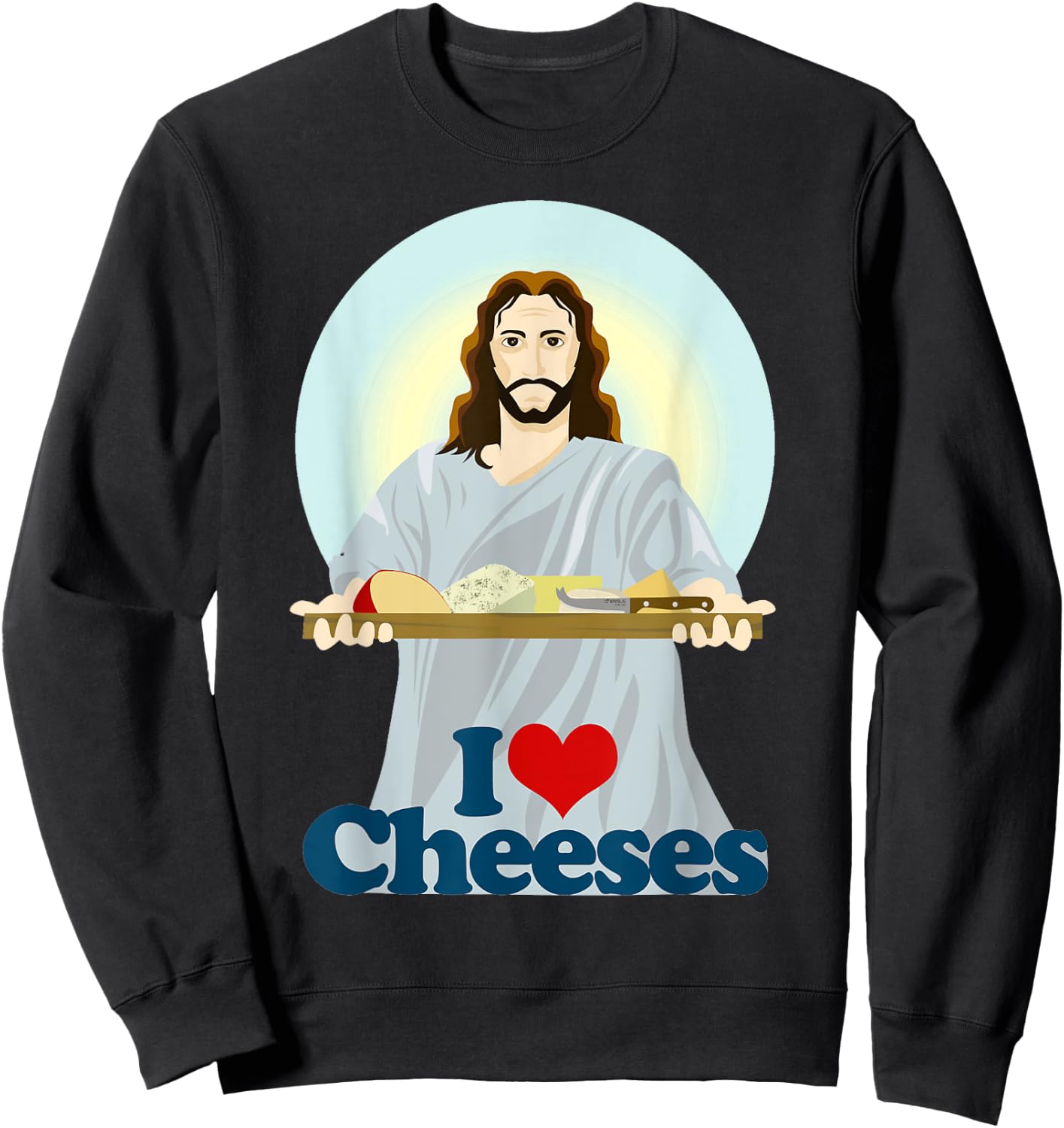 I Love Jesus Cheeses Christian Sweatshirt - Sweatshirt | Black